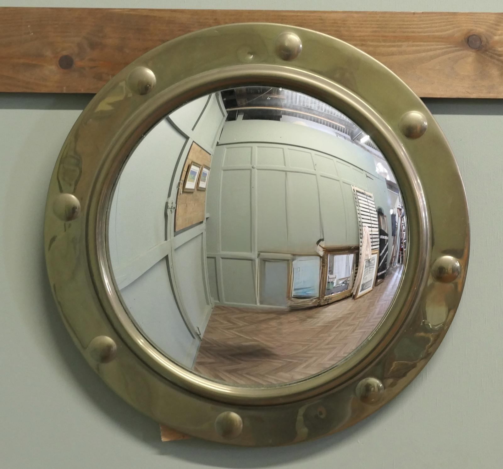 Brass Framed Convex Wall Mirror (1 of 5) Brass Framed Convex Wall Mirror (1 of 5)