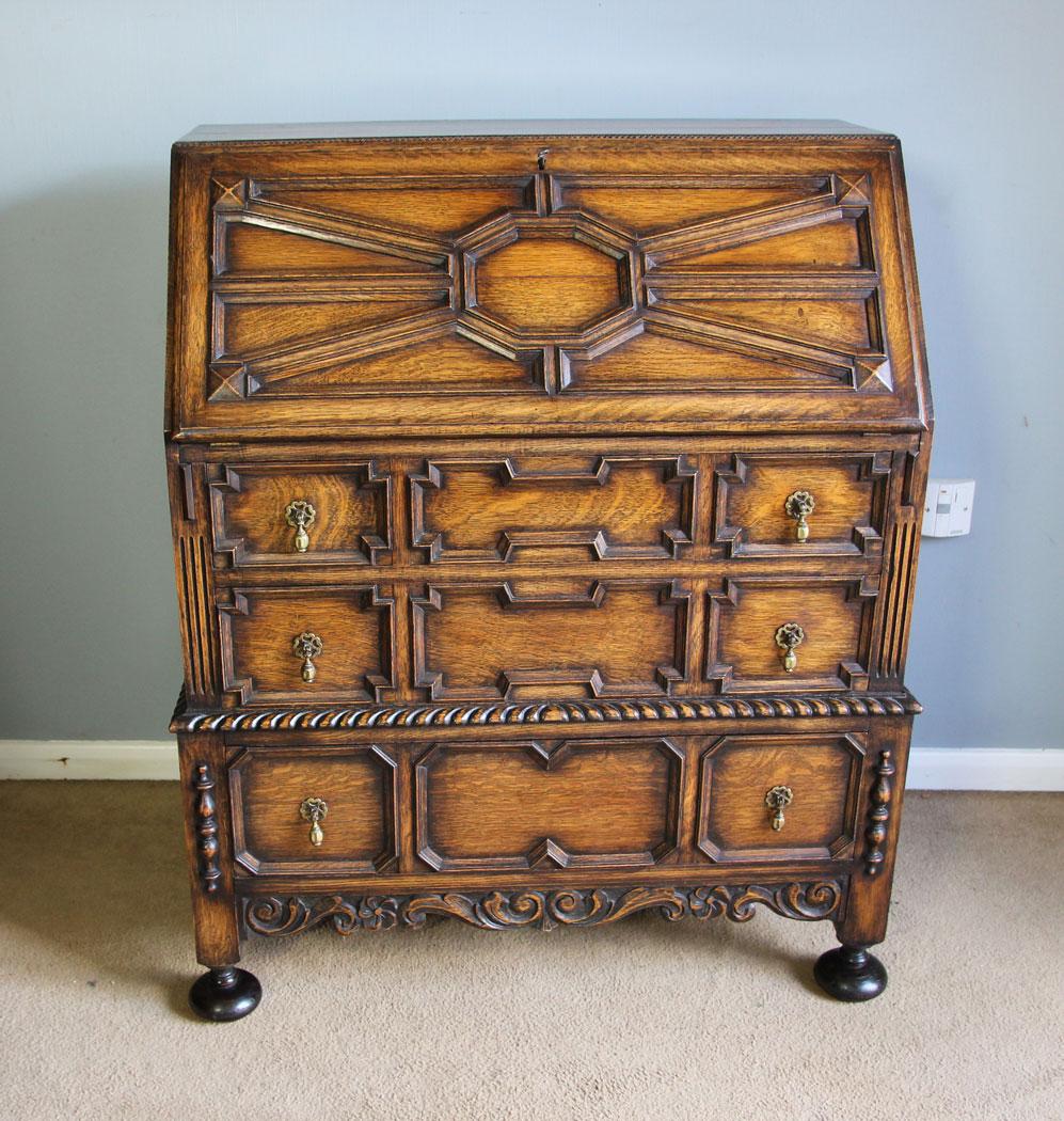 Antique Oak Jacobean Style Writing Desk Bureau 12160 / LA418759