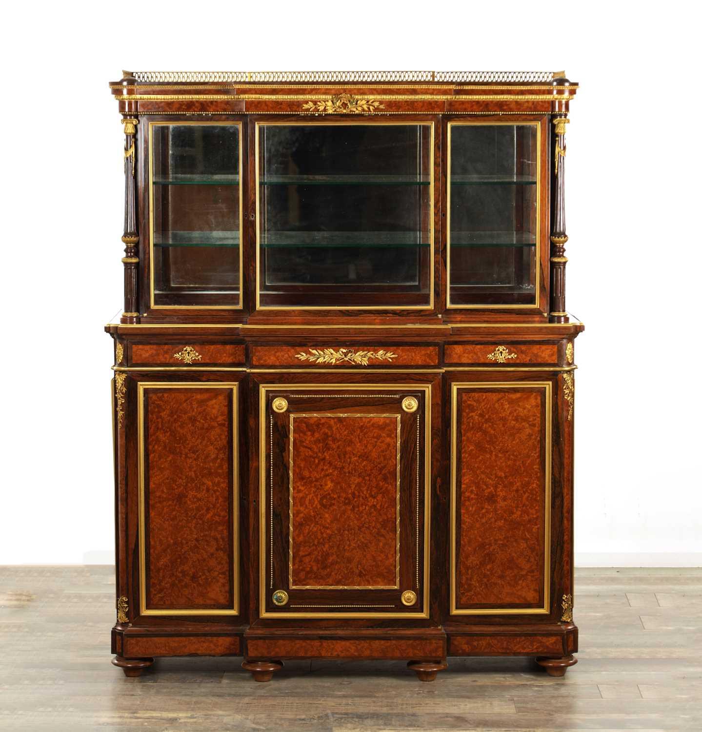 French Amboyna Secretaire Display Cabinet (1 of 3)