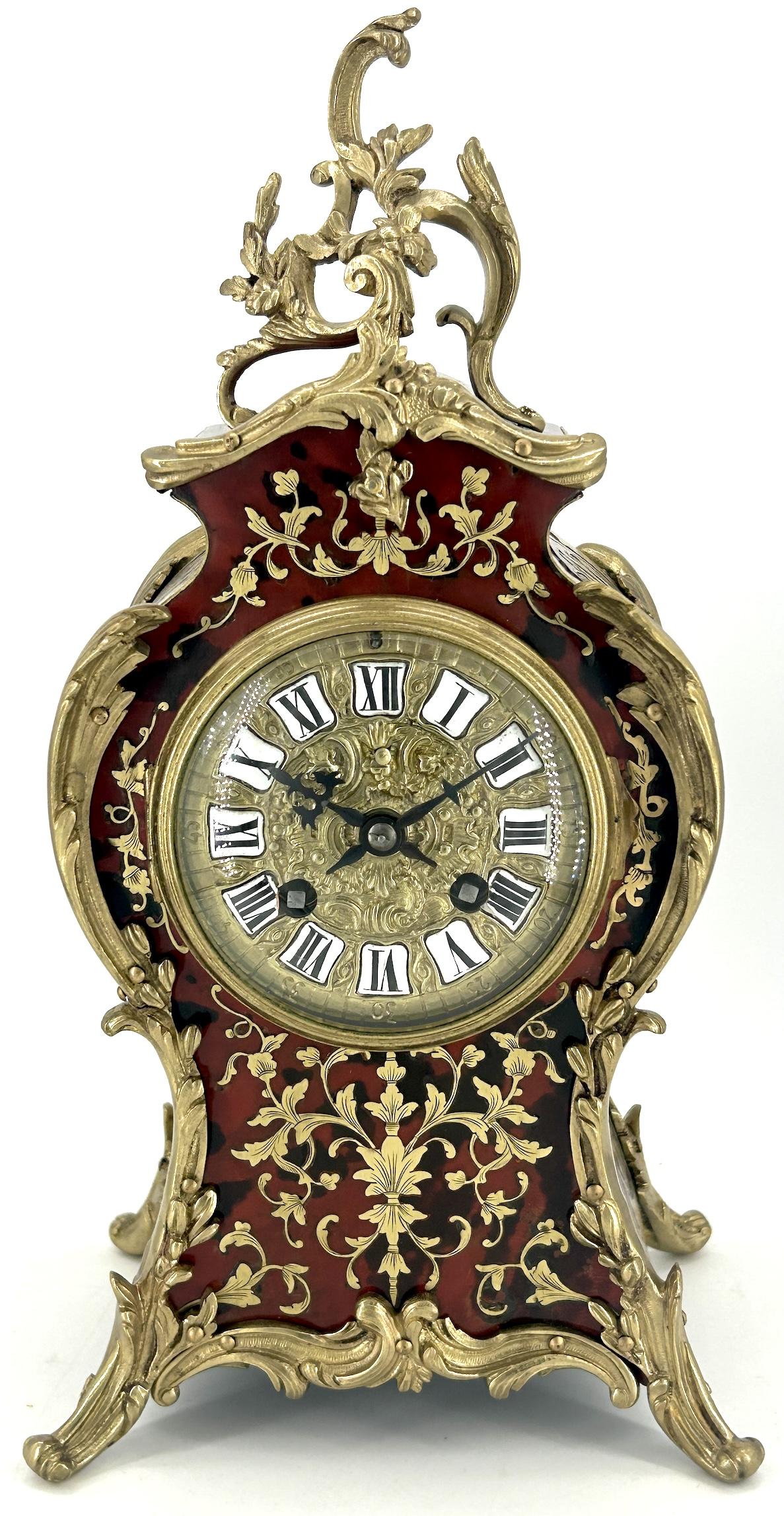 Exquisite Antique French Tortoise Shell & Ormolu Boulle Mantle Clock – Circa 1870 (1 of 13) Exquisite Antique French Tortoise Shell & Ormolu Boulle Mantle Clock – Circa 1870 (1 of 13)