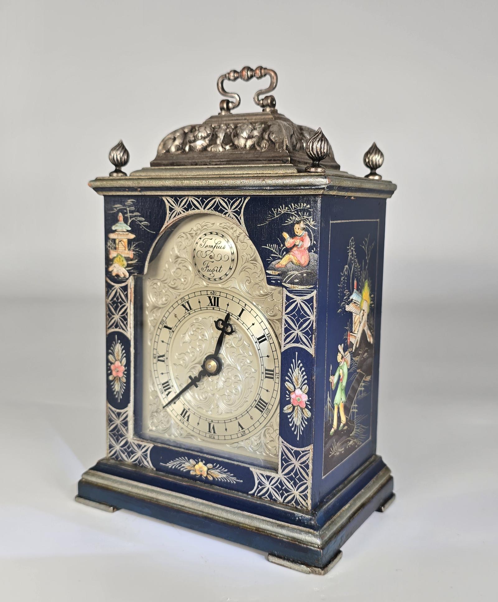 Rare Miniature Blue Lacquer & Chinoiserie Bracket Clock (1 of 12) Rare Miniature Blue Lacquer & Chinoiserie Bracket Clock (1 of 12)