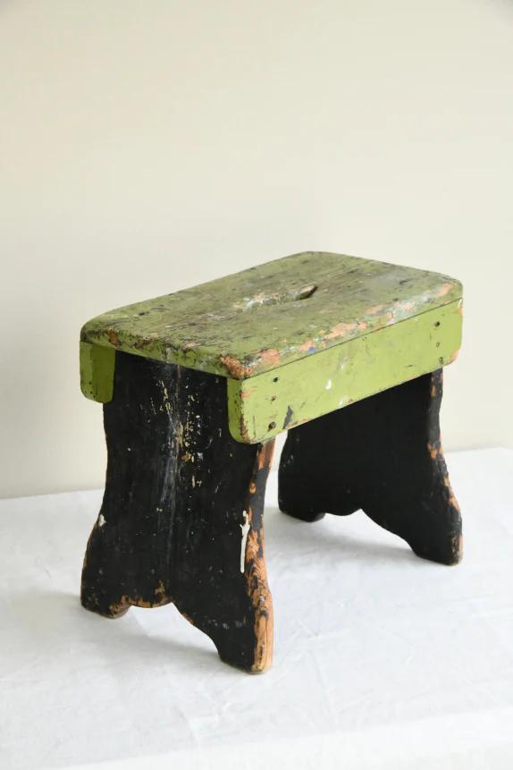 Rustic Green Wooden Stool (1 of 7) Rustic Green Wooden Stool (1 of 7)