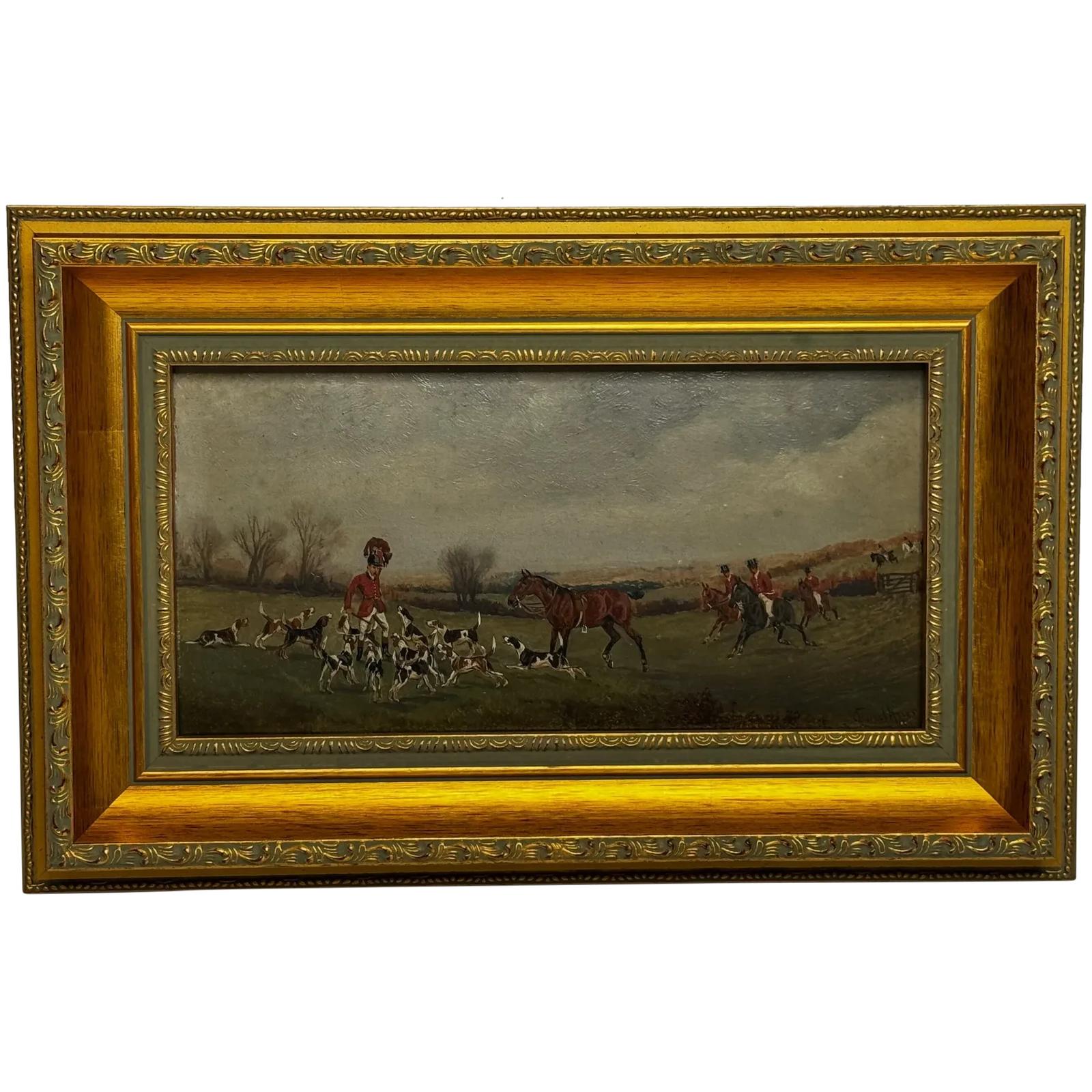 Victorian Oil Painting "The Death (The Berkeley Hunt)" c.1880 –by Charles Faulkner (1 of 35)