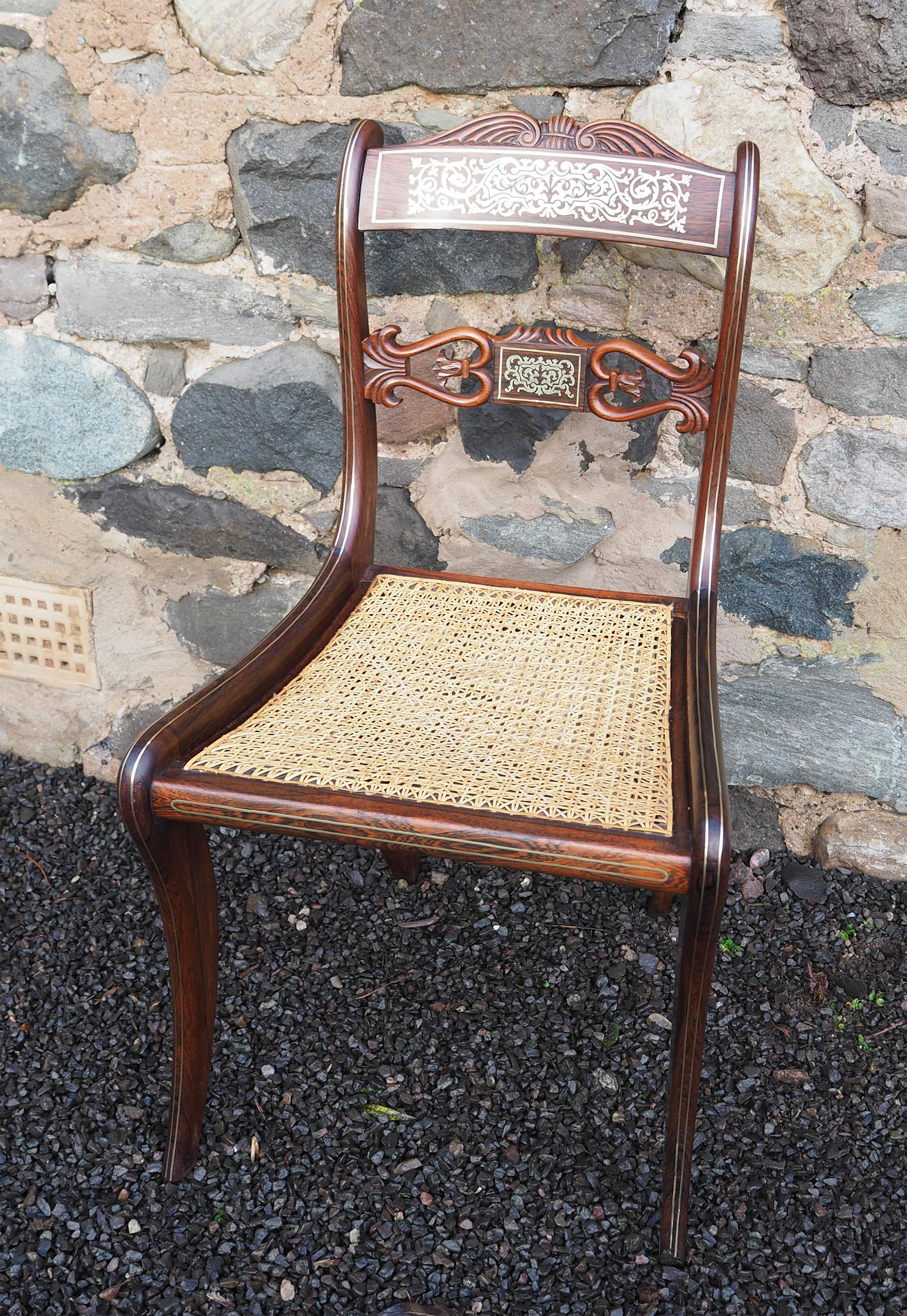 Regency Brass Inlaid Rosewood Chair (1 of 8) Regency Brass Inlaid Rosewood Chair (1 of 8)