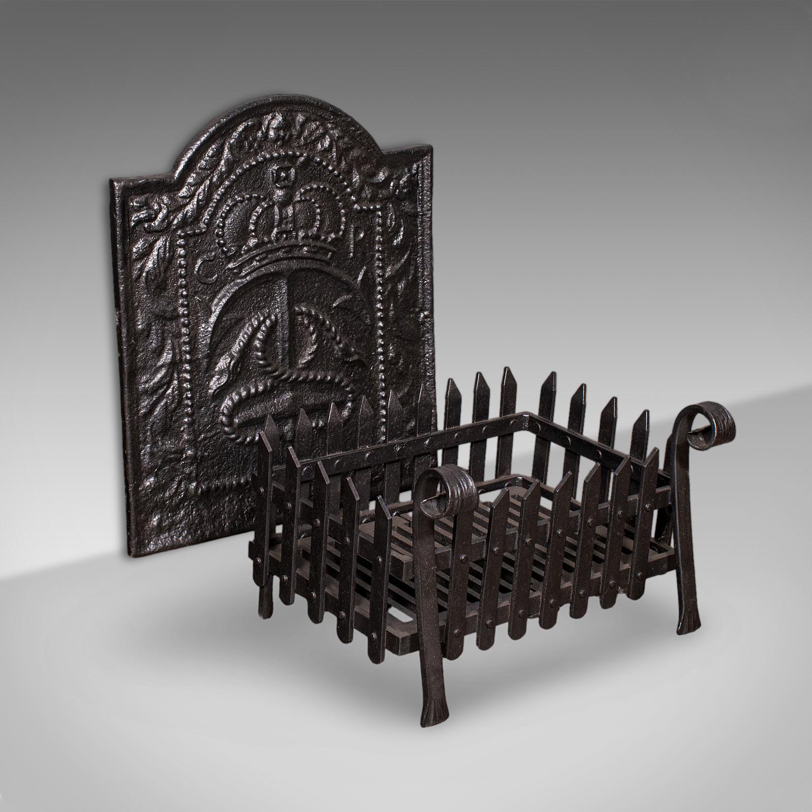 Antique Fireplace Hearth Set, English, Cast Iron, Fire Back, Grate, Victorian (1 of 12) Antique Fireplace Hearth Set, English, Cast Iron, Fire Back, Grate, Victorian (1 of 12)