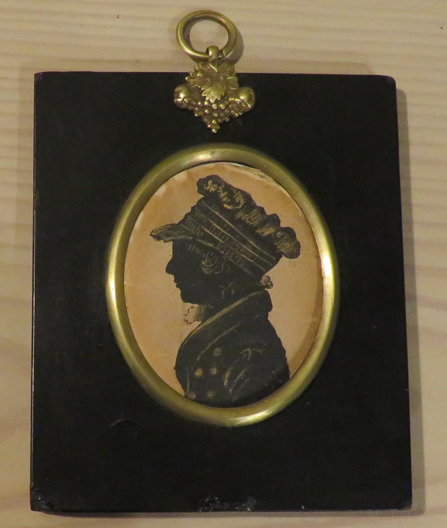 C.1880 HAND PAINTED SILHOUETTE GILT HIGHLIGHTS (1 of 2)