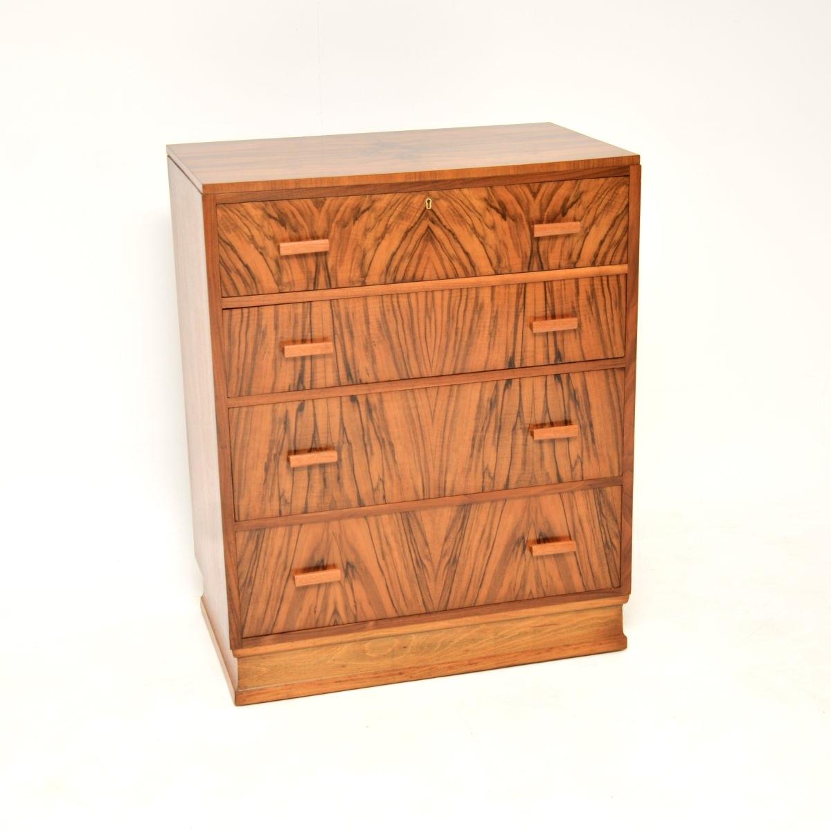 Art Deco Figured Walnut Chest of Drawers (1 of 9)