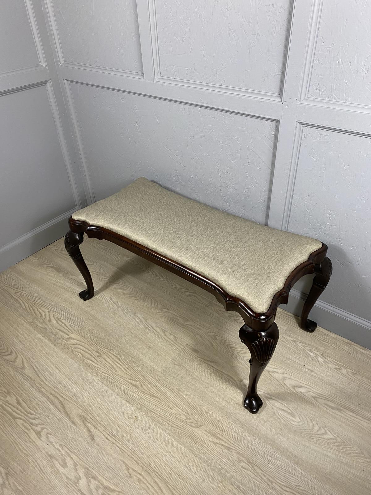Edwardian Long Mahogany Window Seat (1 of 6)