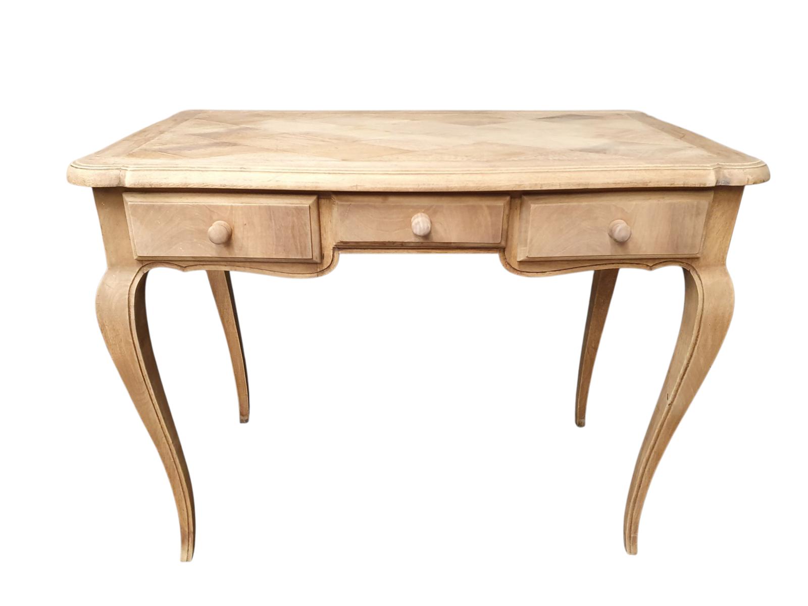 3 Drawer Oak & Walnut Side Table (1 of 7)