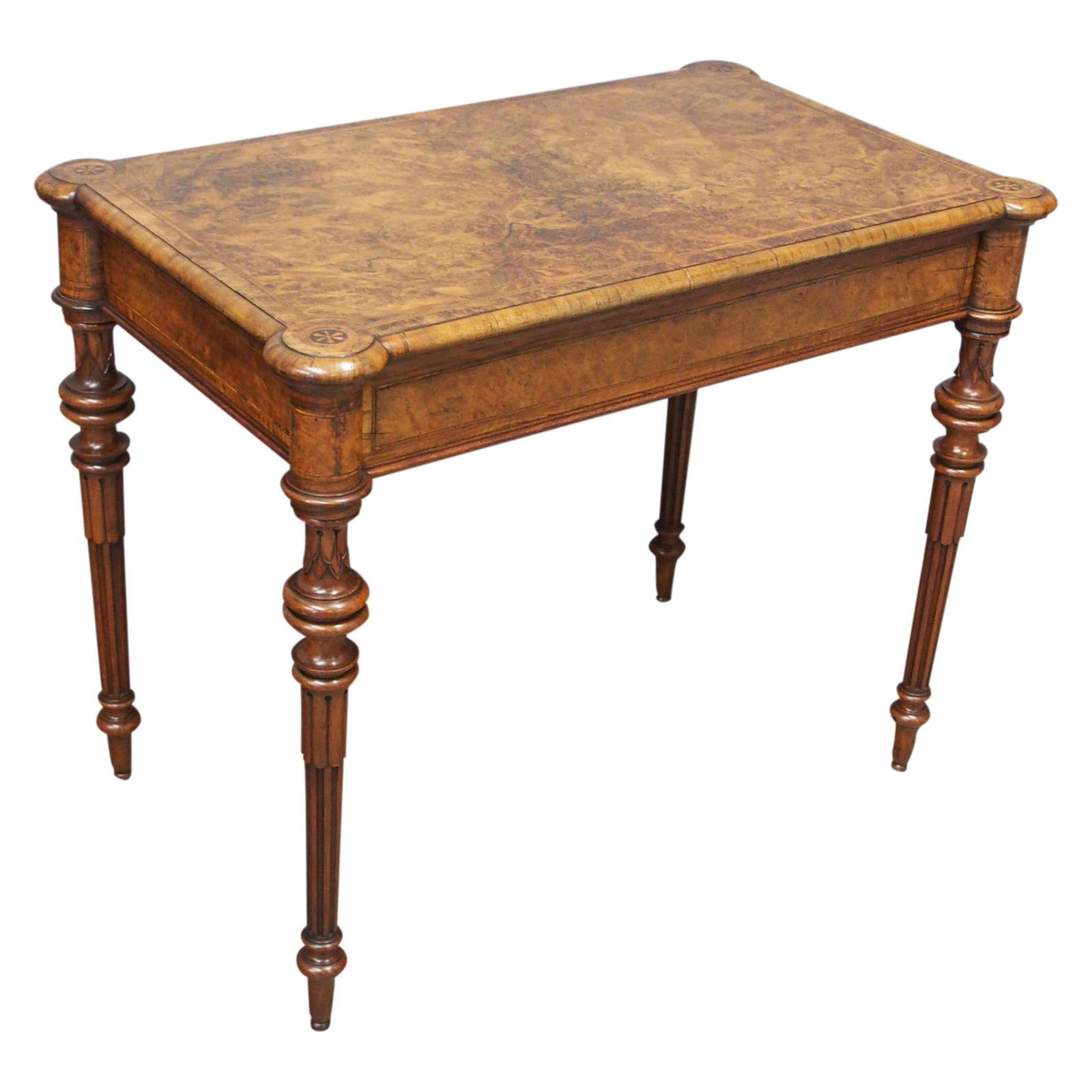 Victorian Inlaid Burr Walnut Games Table (1 of 9)