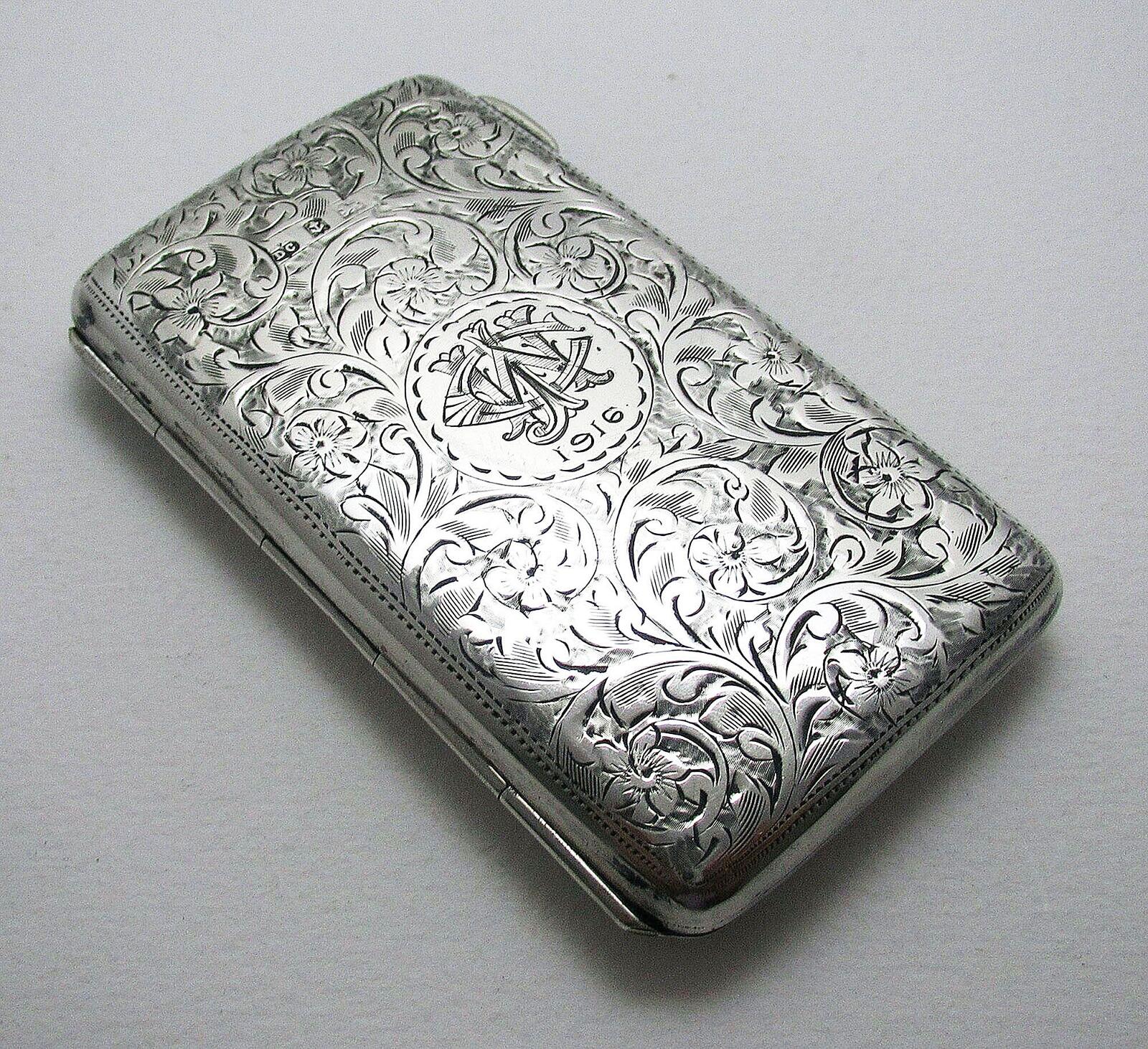 Rare Boots Antique Sterling Silver Stamp Case Card Note Purse Wallet Aide Memoire 1913 (1 of 11)
