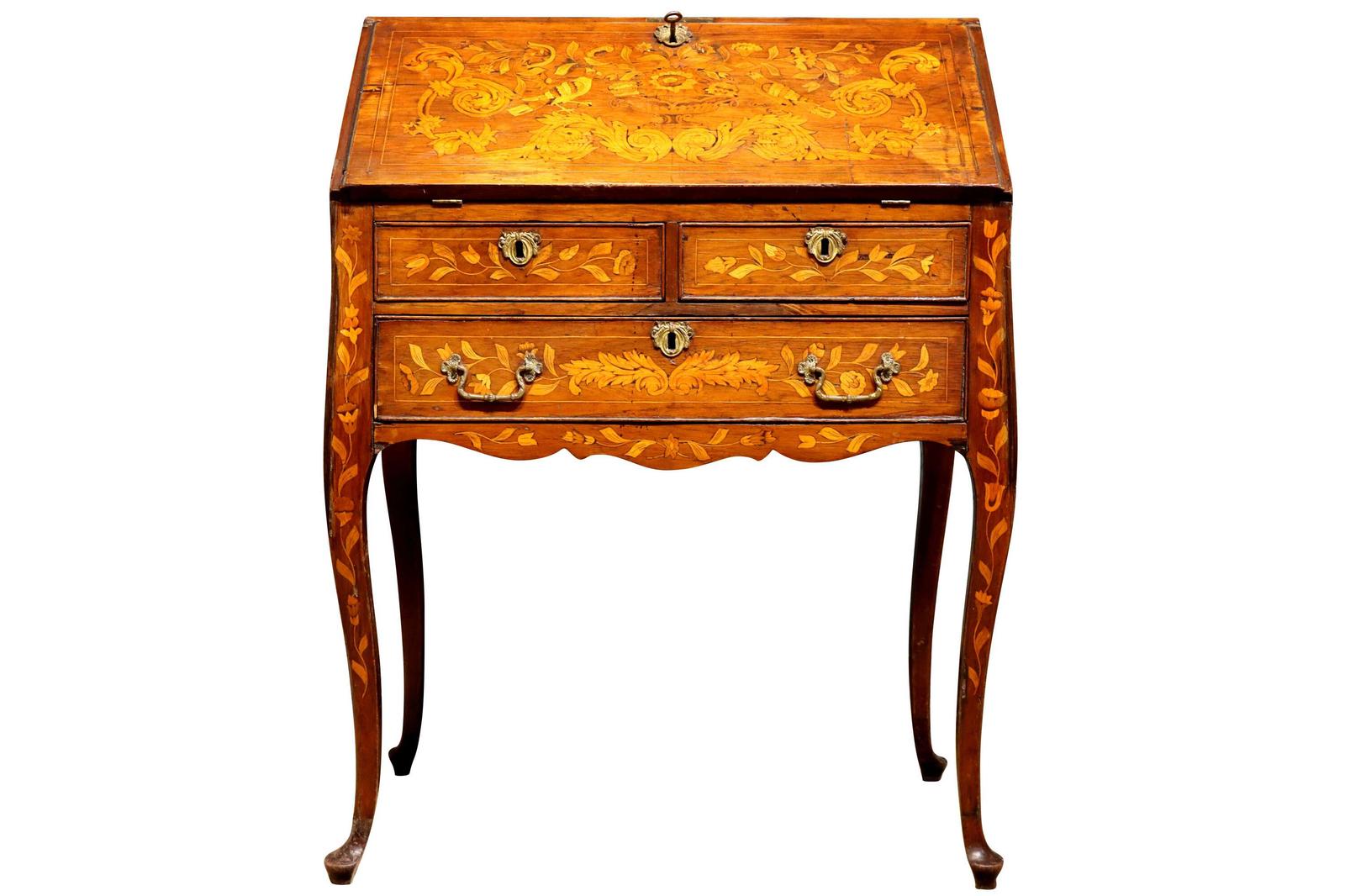 Fine Dutch Floral Marquetry Bureau c.1800 (1 of 7) Fine Dutch Floral Marquetry Bureau c.1800 (1 of 7)