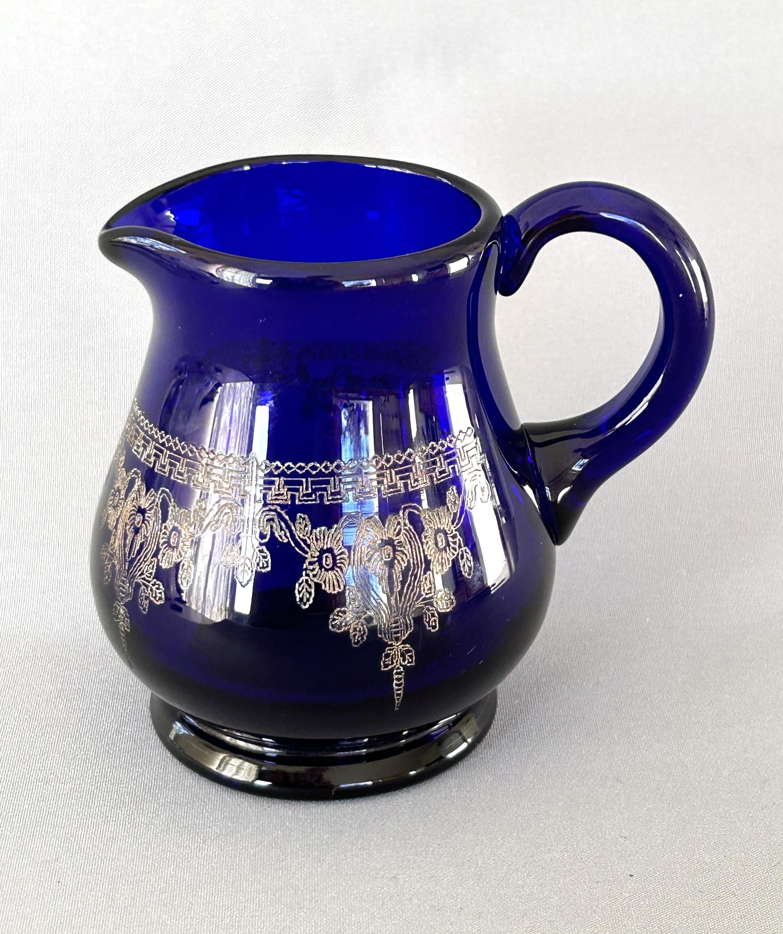 Victorian Bristol Blue Glass Cream Jug (1 of 6)