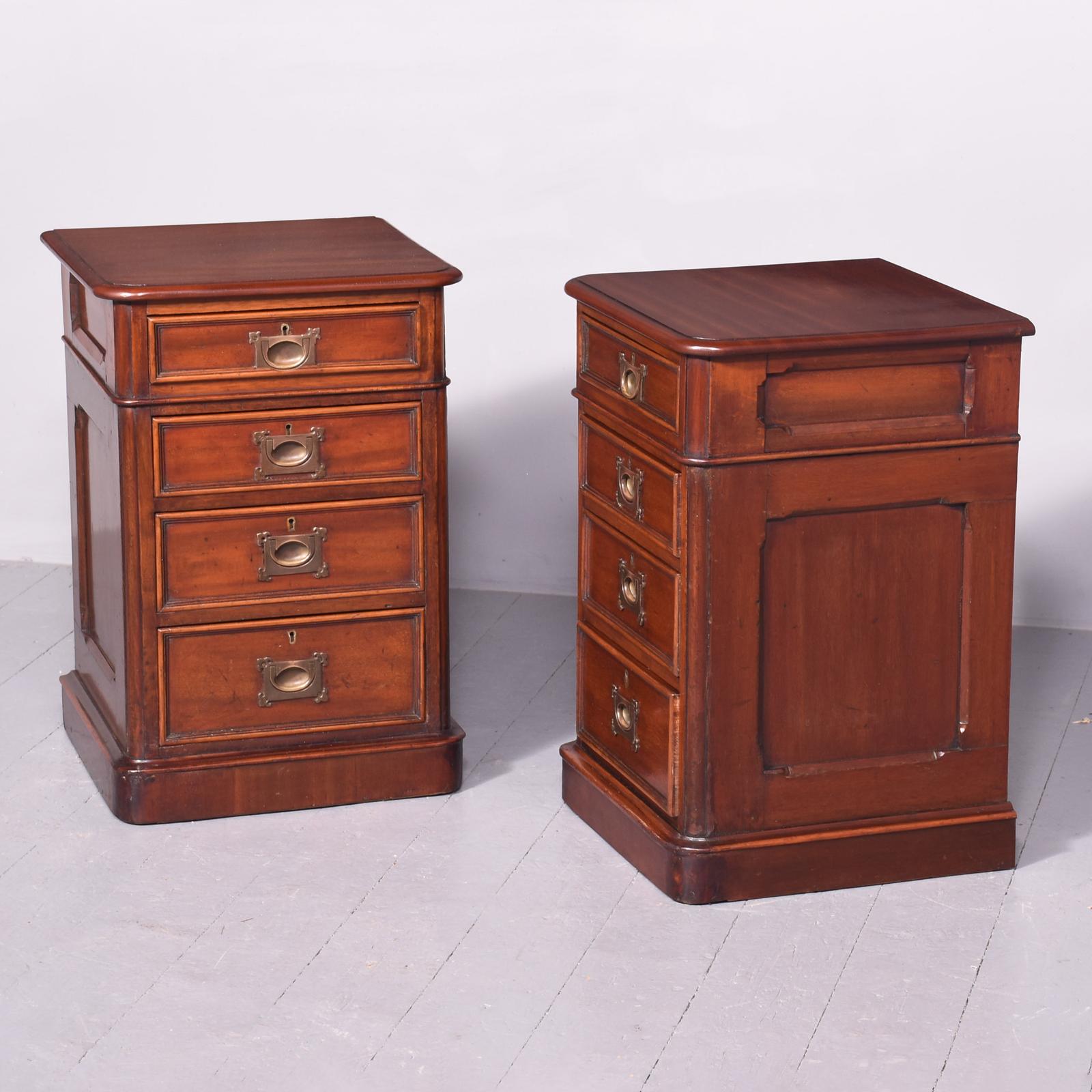 Pair of Victorian Mahogany Small Chest of Drawers / Bedside Lockers with Military Handles (1 of 10) Pair of Victorian Mahogany Small Chest of Drawers / Bedside Lockers with Military Handles (1 of 10)