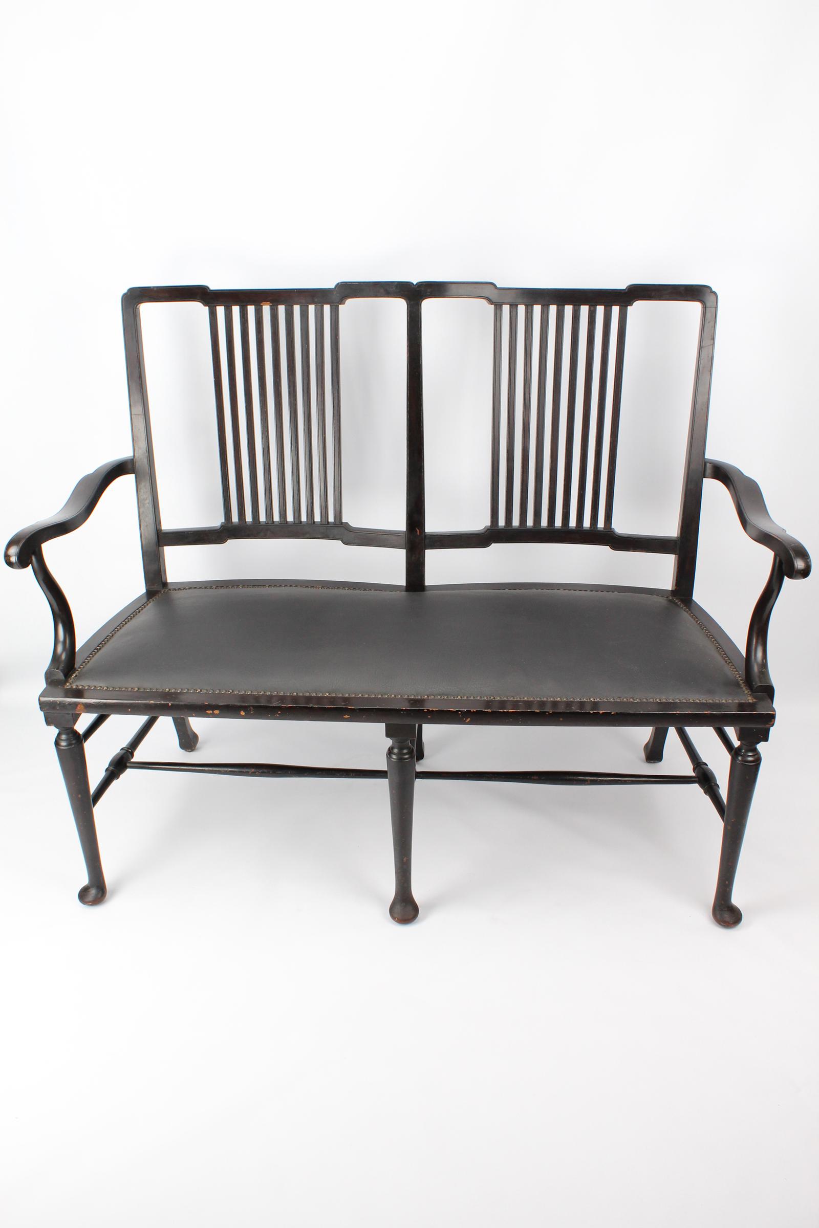 Victorian Arts & Crafts Ebonised Salon Sofa / Settee (1 of 13)