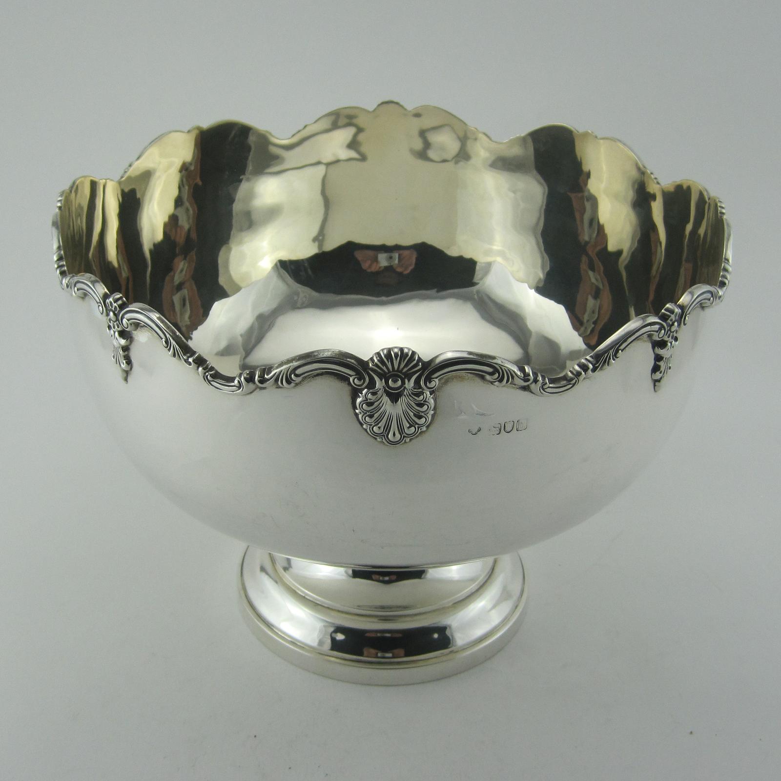 Large Edwardian Sterling Silver Rose Bowl (1 of 8)