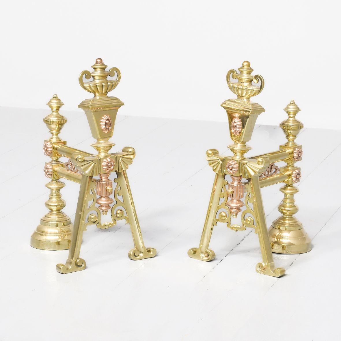 Brass & Copper Fire Dogs (1 of 8)