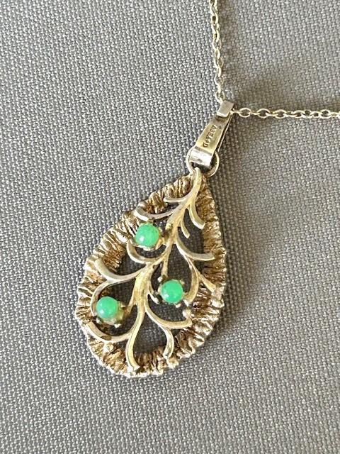 Andreas Daub Silver & Chrysoprase Pendant Necklace (1 of 8)