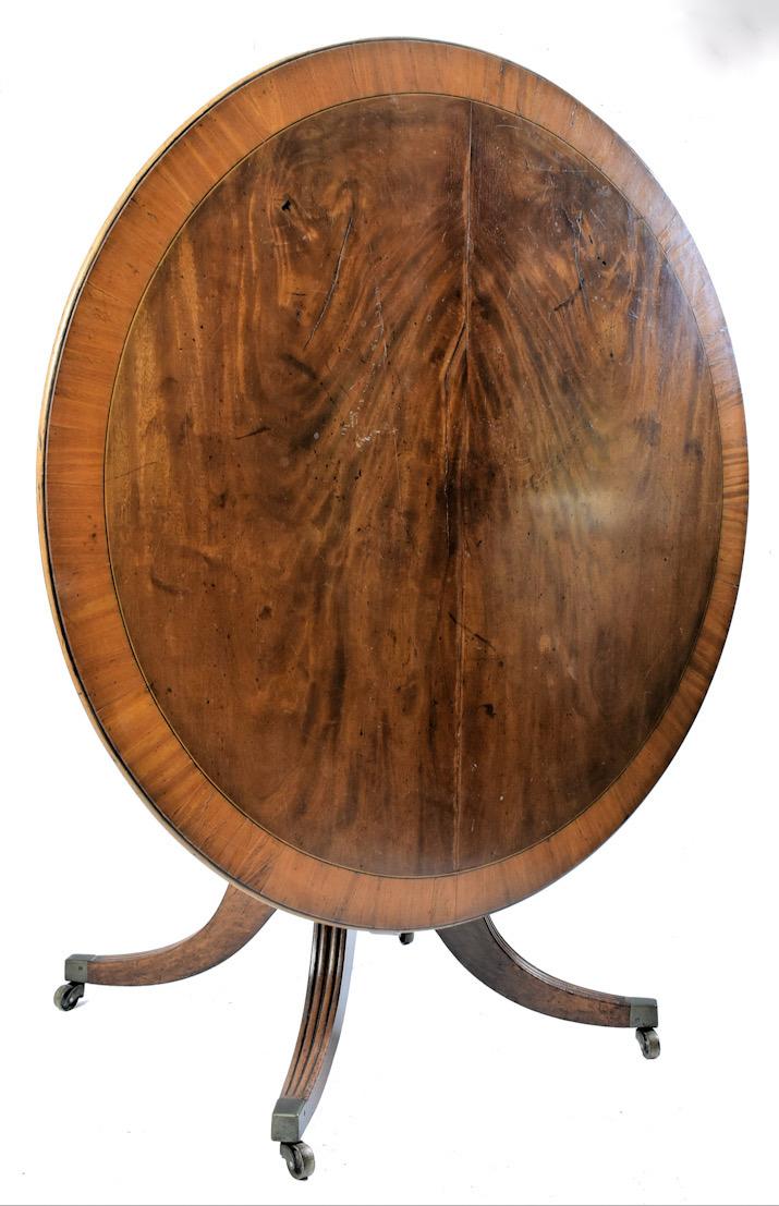 Regency Large Mahogany & Satinwood Cross Banded Breakfast Table (1 of 9)