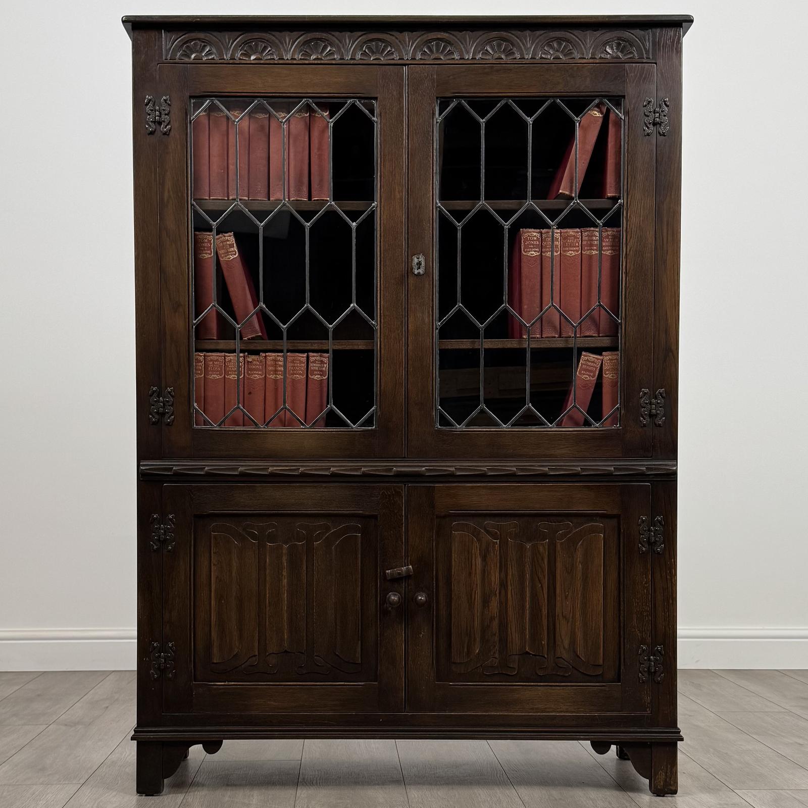 Antique 20th Century Good Quality Display Cabinet in Oak (1 of 11)