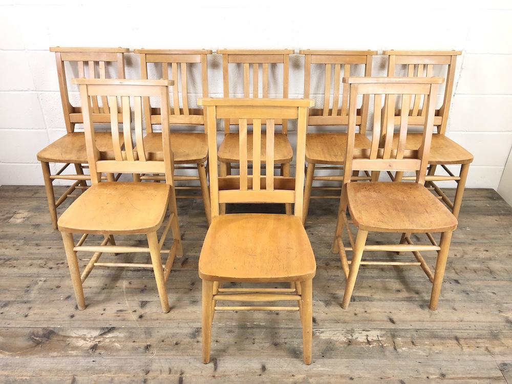 Set of Eight Vintage Beech Chapel Chairs (1 of 16) Set of Eight Vintage Beech Chapel Chairs (1 of 16)