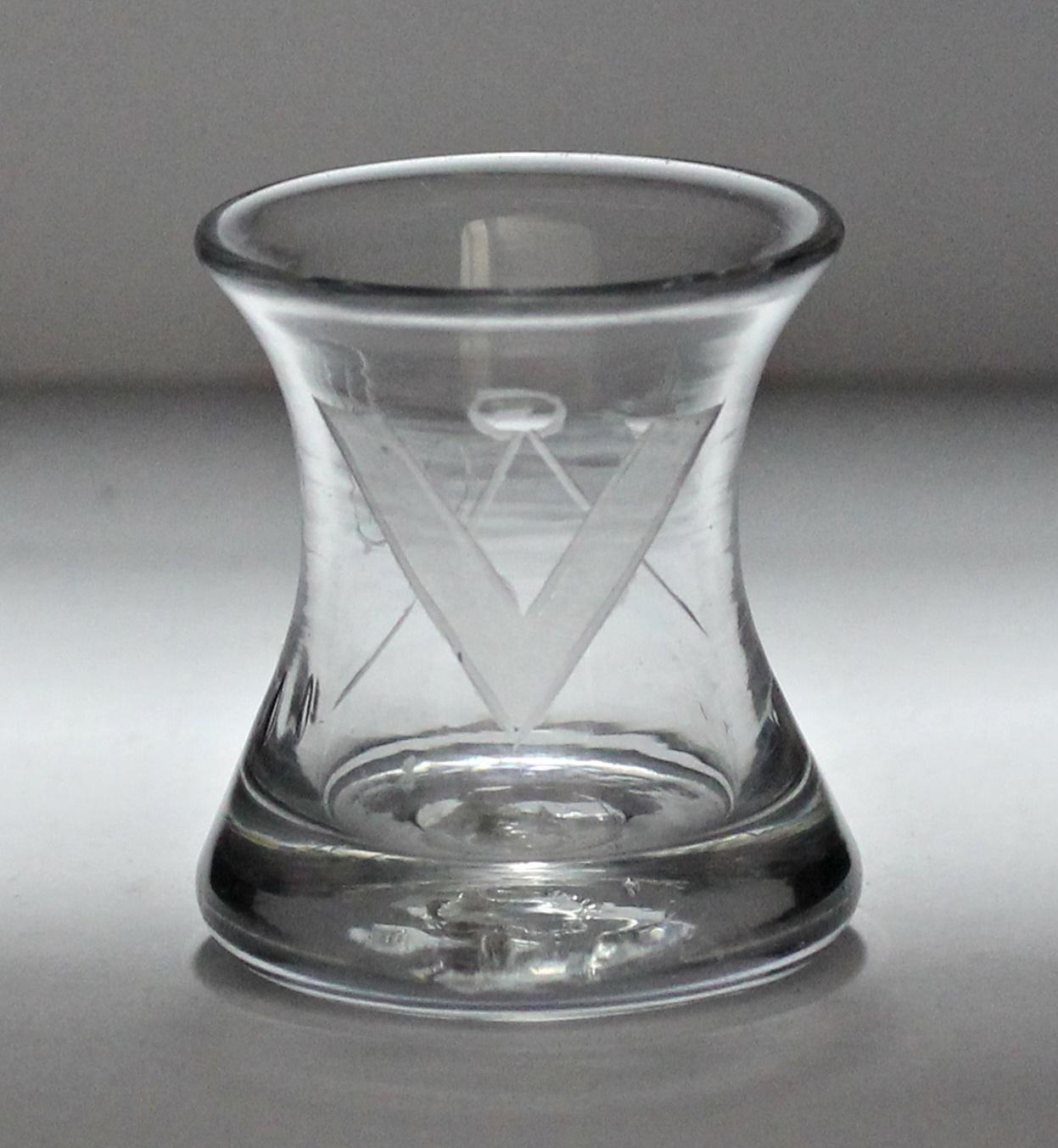 Late Georgian, Masonic Engraved Small Firing Glass (1 of 5) Late Georgian, Masonic Engraved Small Firing Glass (1 of 5)