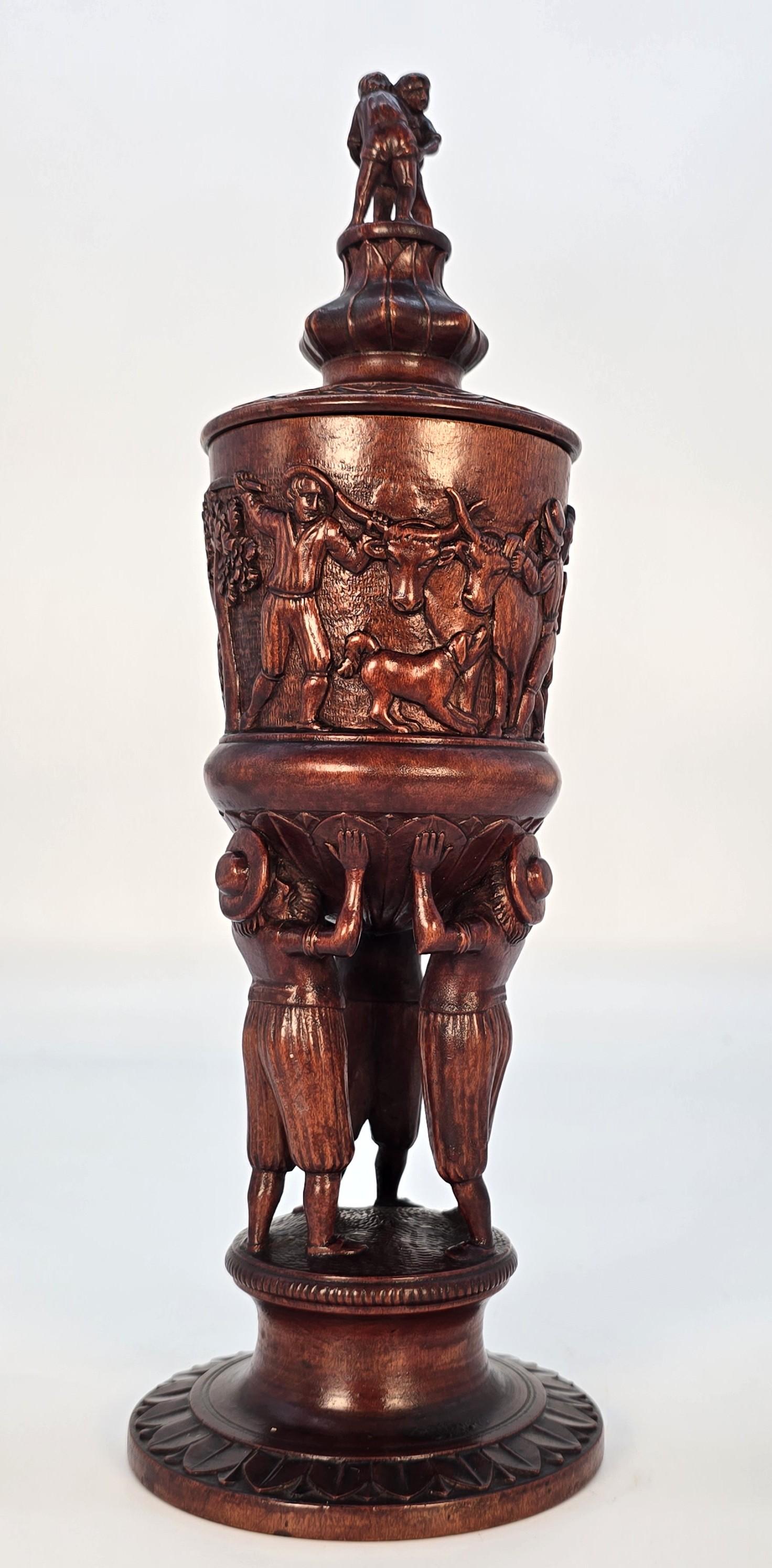 19th Century Swiss Brienz Carved Walnut Lidded Chalice c.1880 (1 of 22) 19th Century Swiss Brienz Carved Walnut Lidded Chalice c.1880 (1 of 22)