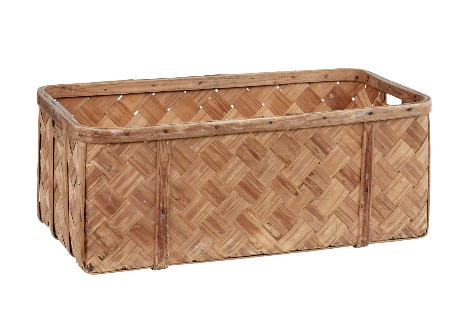 Swedish Rustic 19th Century Pine Woven Basket (1 of 7)