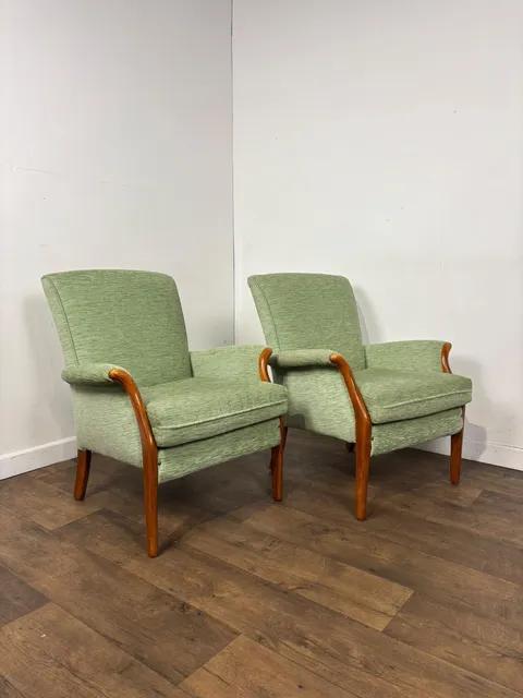 Vintage Pair of Parker Knoll Light Green Upholstered Armchairs – Model PK 749-1014 (1 of 15) Vintage Pair of Parker Knoll Light Green Upholstered Armchairs – Model PK 749-1014 (1 of 15)