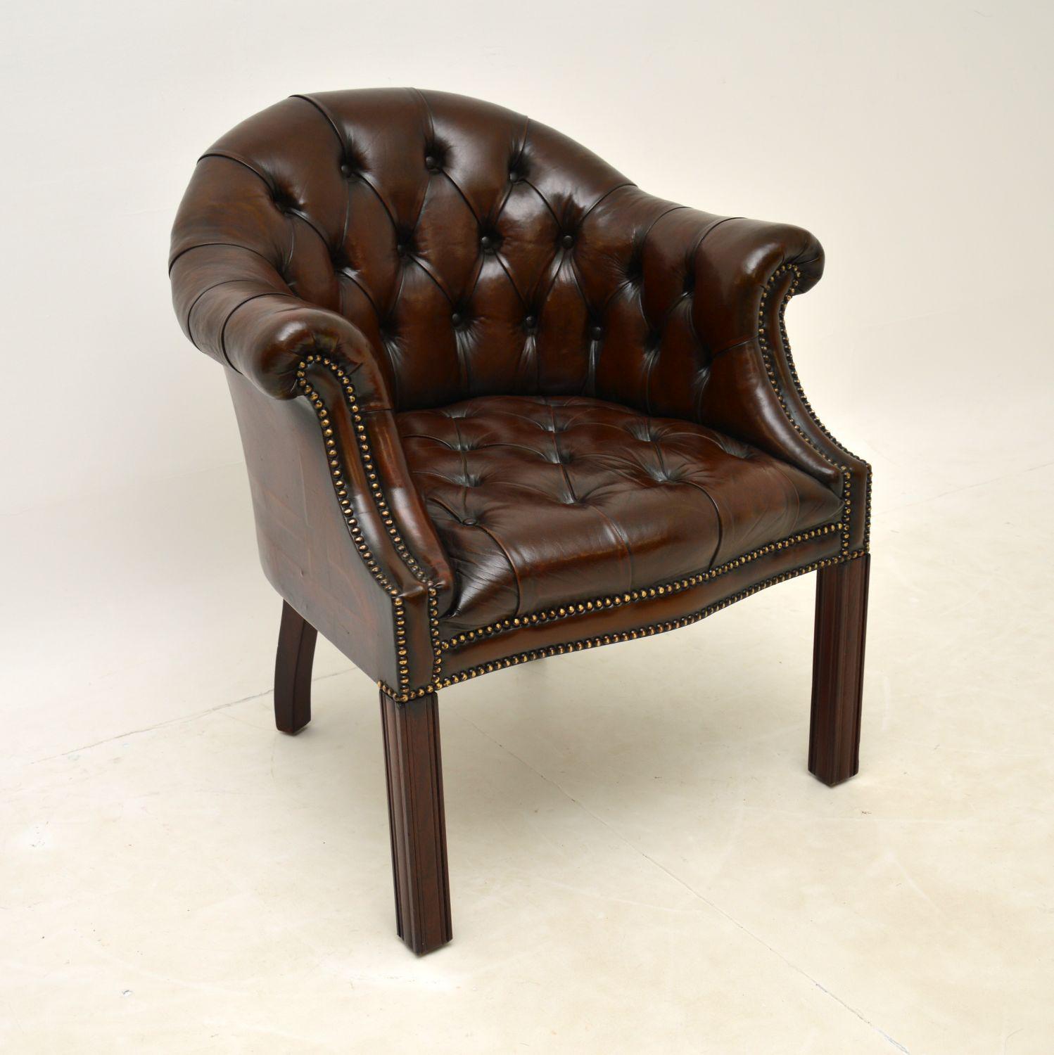 Antique Leather Armchair / Desk Chair (1 of 9) Antique Leather Armchair / Desk Chair (1 of 9)