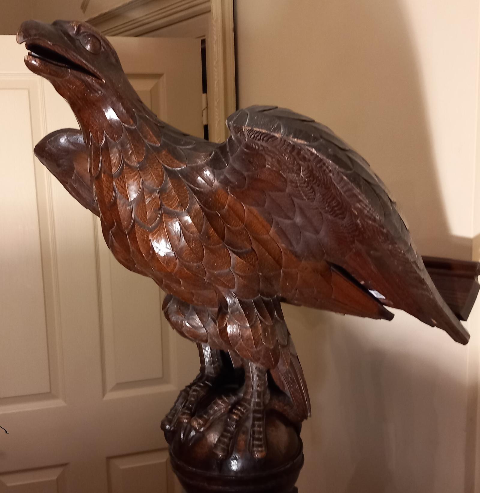Antique  Oak Carved Eagle Lectern (1 of 4)