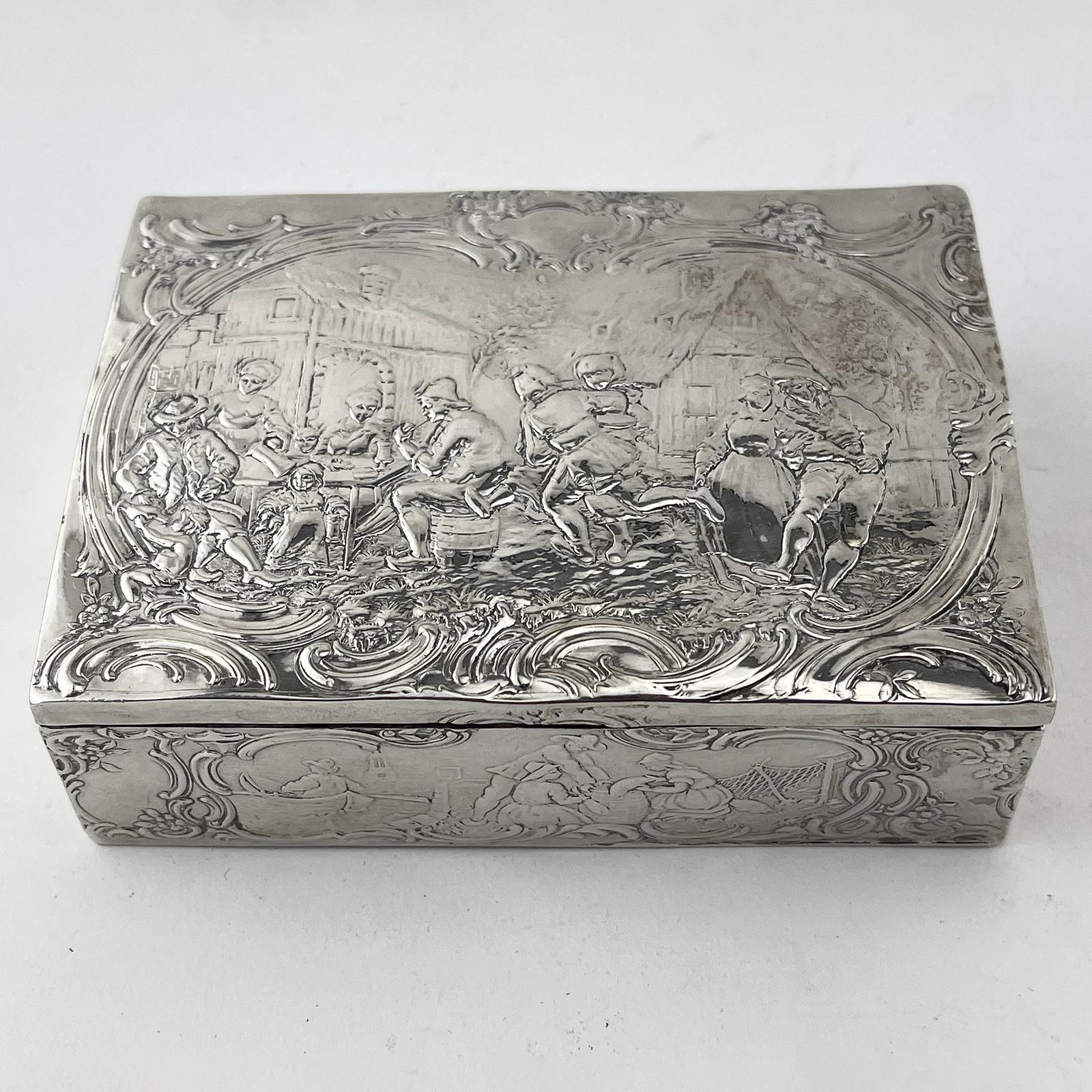 Victorian Dutch Bernard Muller Sterling Silver Trinket Box (1 of 9)