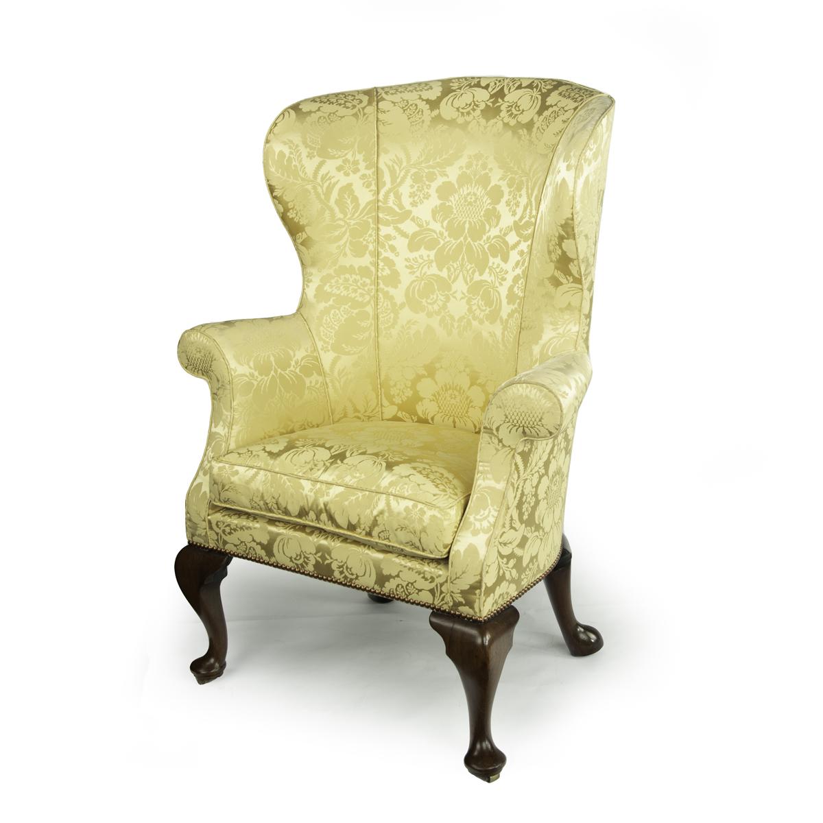 Elegant George I Walnut Wing Armchair (1 of 7)
