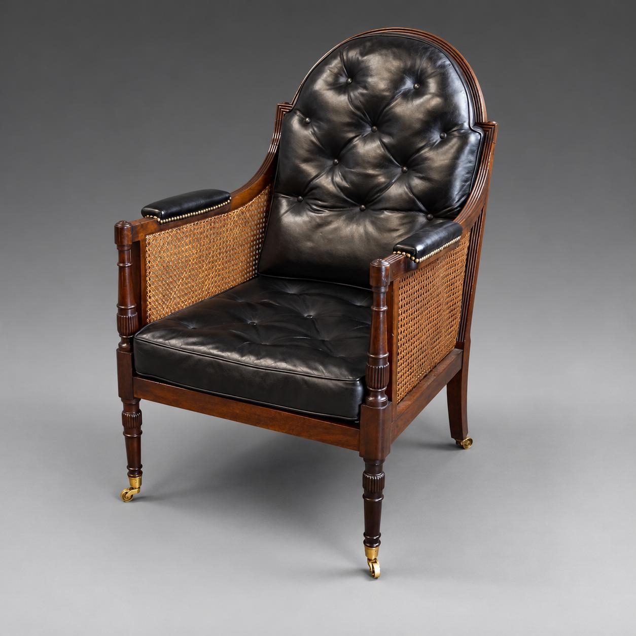 Unusual Regency Mahogany Bergere Chair (1 of 6) Unusual Regency Mahogany Bergere Chair (1 of 6)