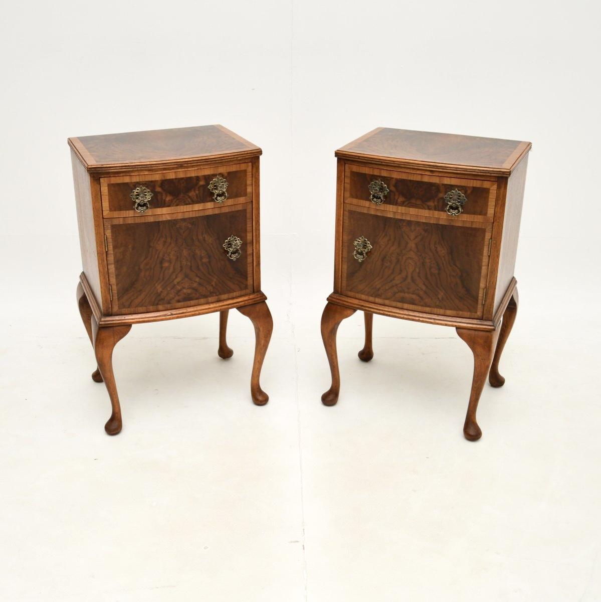 Pair of Antique Burr Walnut Bedside Cabinets (1 of 10) Pair of Antique Burr Walnut Bedside Cabinets (1 of 10)