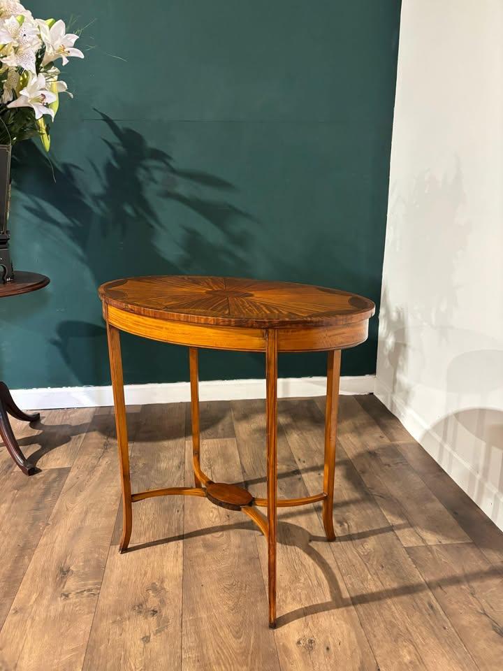 Edwardian Inlaid Oval Window / Side Table (1 of 16) Edwardian Inlaid Oval Window / Side Table (1 of 16)