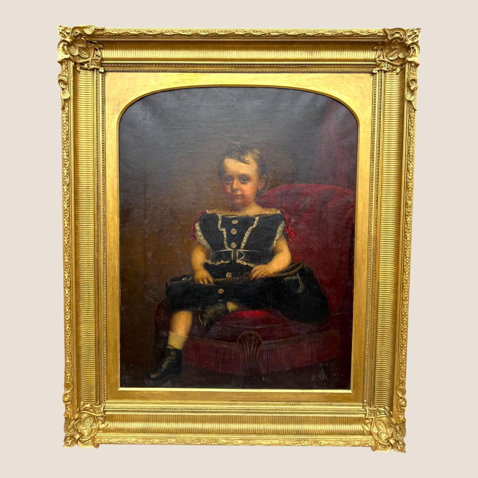 Antique Large 19th Century Oil Painting Young Girl Red Chair Carved Gilt Frame (1 of 20) Antique Large 19th Century Oil Painting Young Girl Red Chair Carved Gilt Frame (1 of 20)