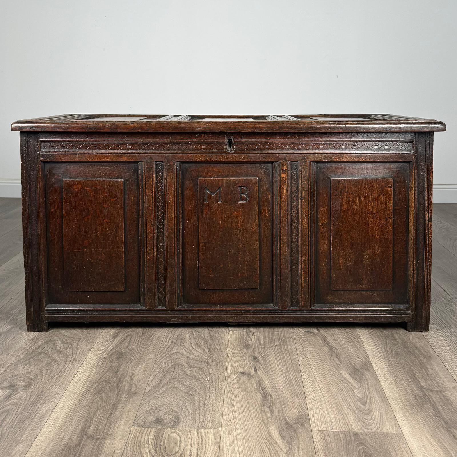 Antique 18th Century Fine Quality Coffer in Oak (1 of 10)