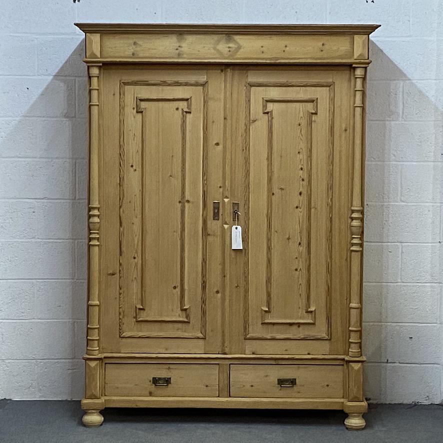 Antique pine wardrobe with attractive panelled doors 'dismantles' (1 of 6) Antique pine wardrobe with attractive panelled doors 'dismantles' (1 of 6)