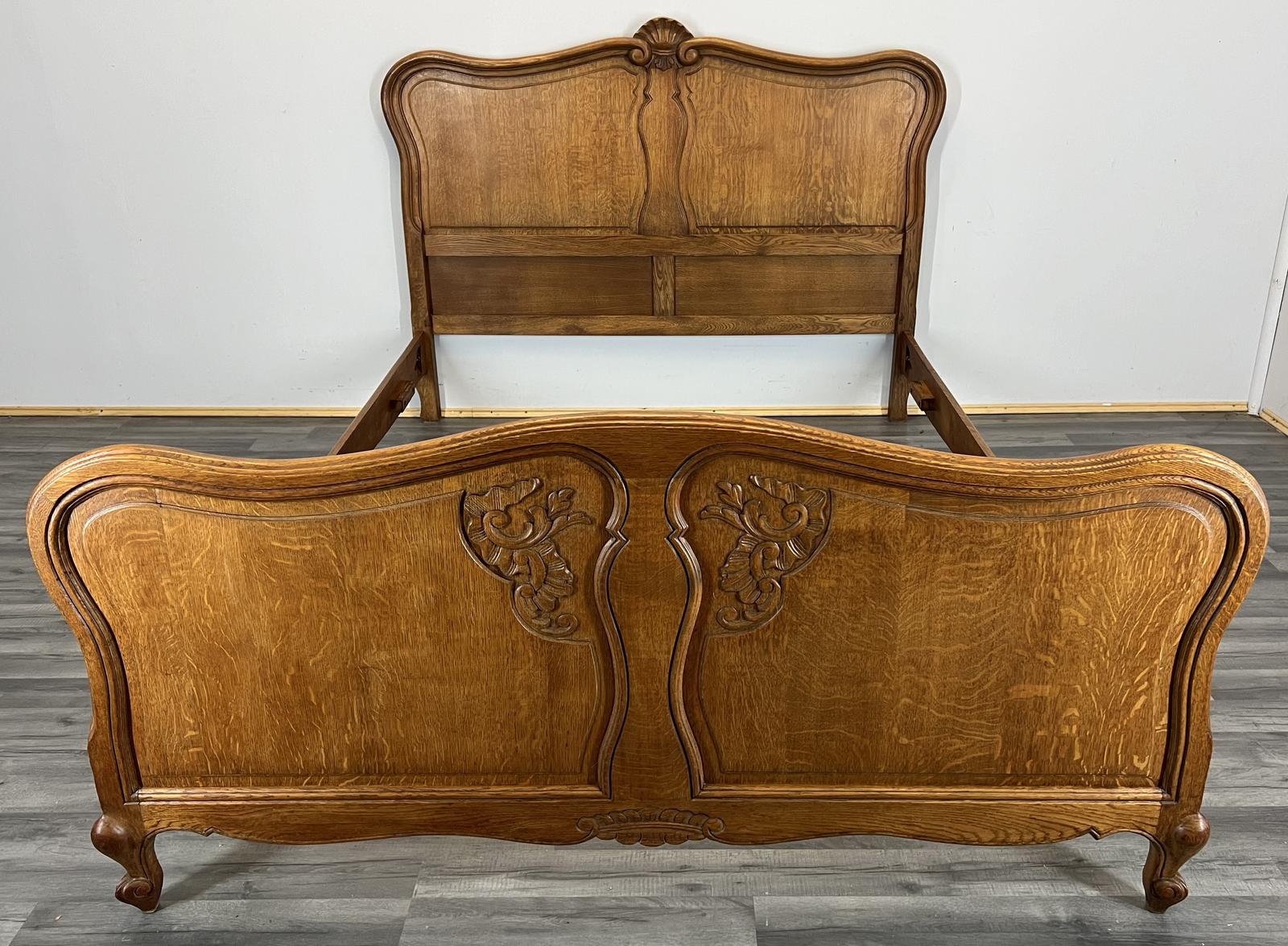 Double Bed Vintage Retro French Oak (1 of 9)