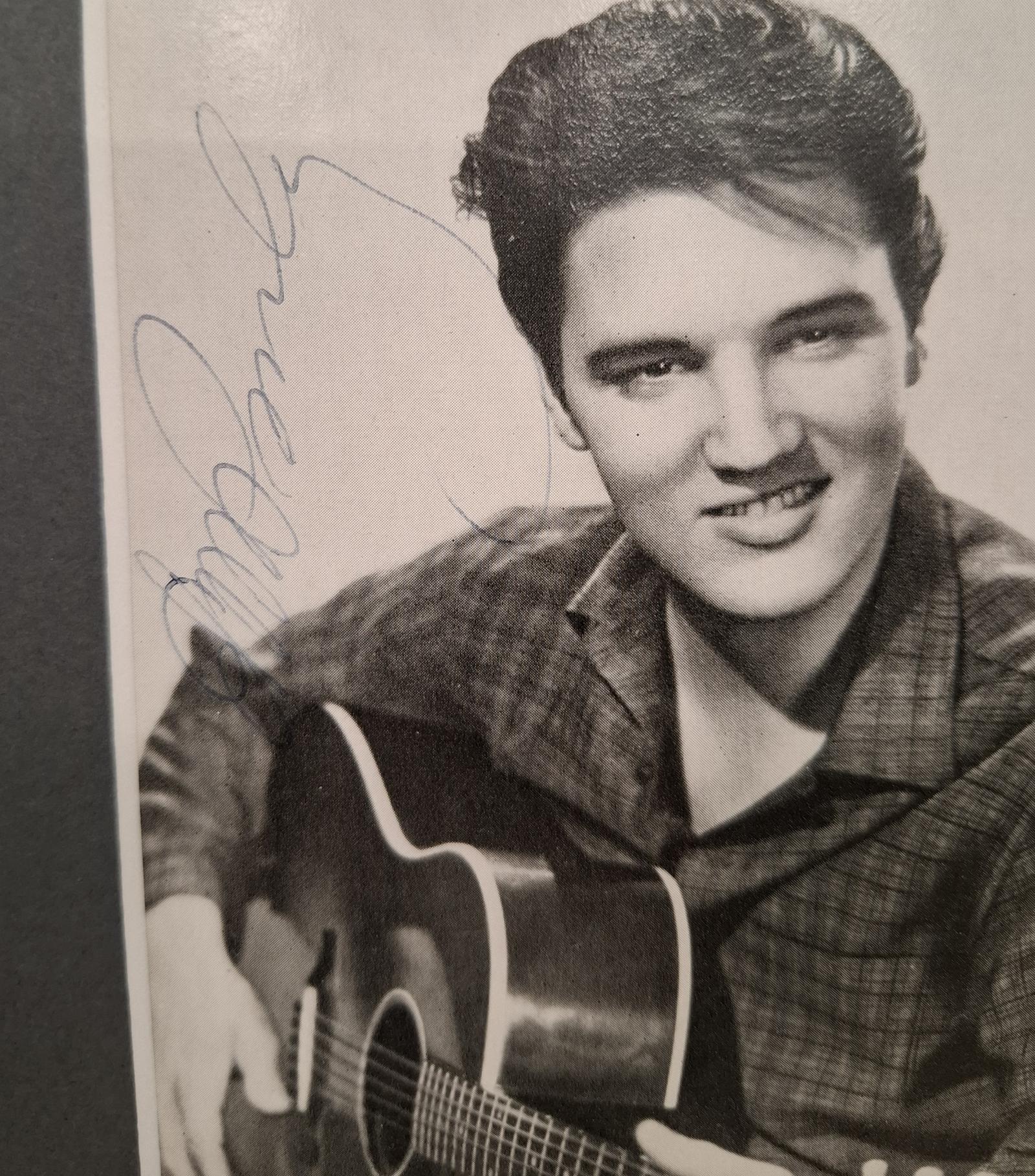 Scarce Elvis Presley Autograph on Framed Postcard, with Full Provenance (1 of 2)