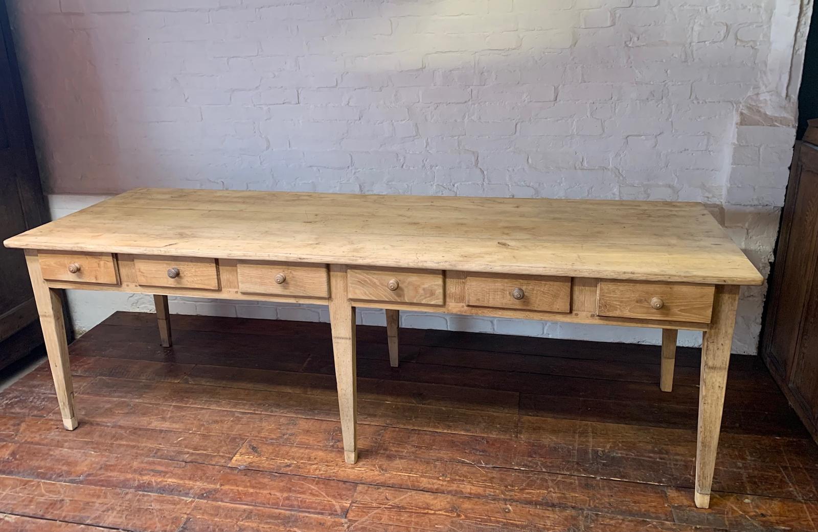 A Beautiful Pale Oak Double-sided Drapers/Convent Table France c.1900s (1 of 11)