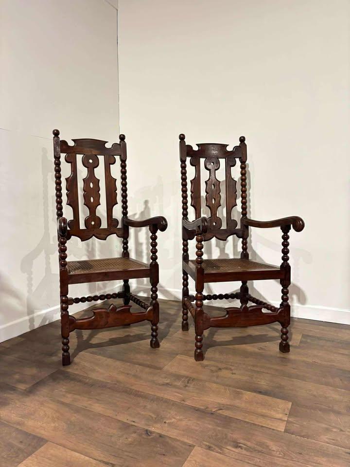Pair of Victorian Oak Bobbin Chairs (1 of 17)