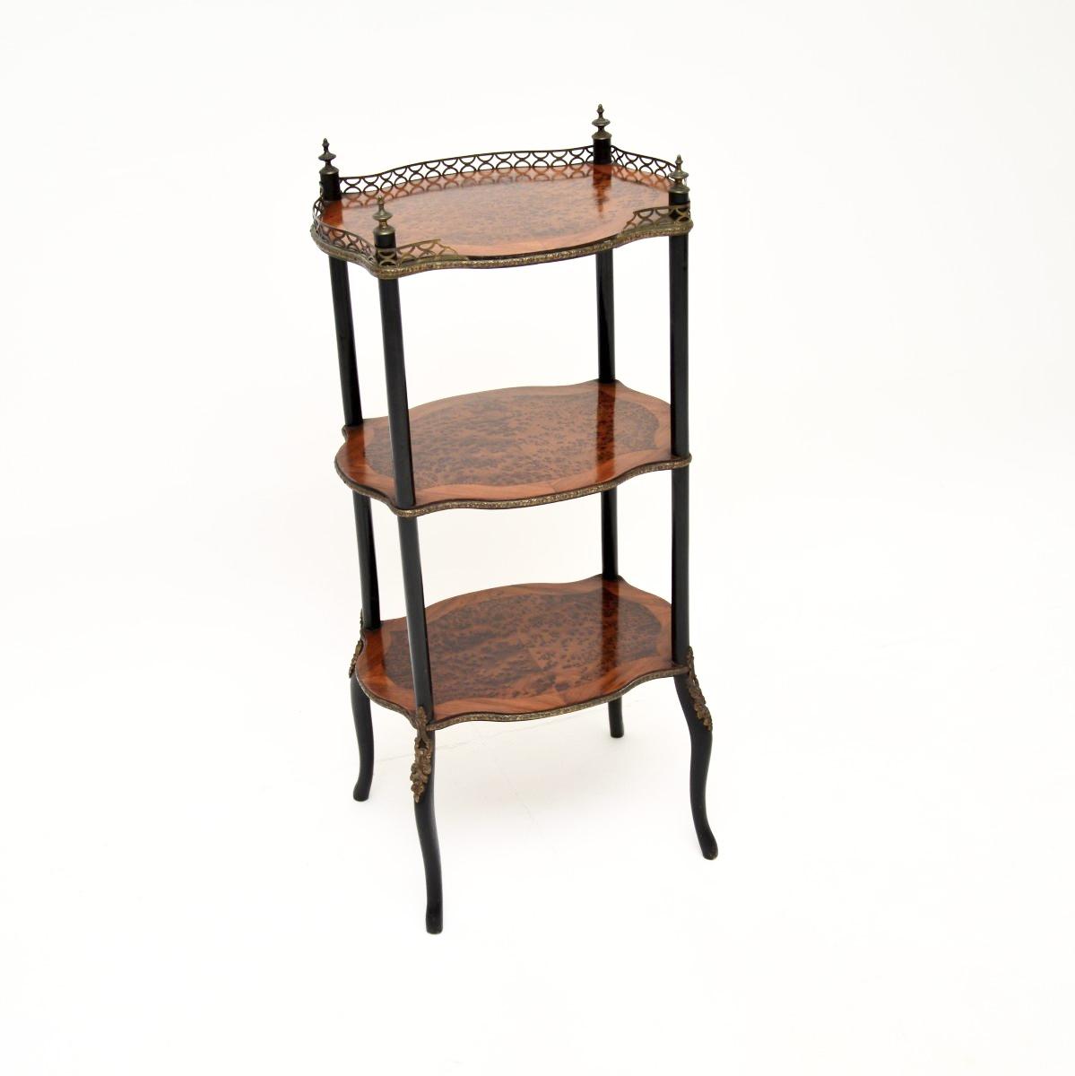 Antique French Amboyna Etagere Side Table (1 of 12) Antique French Amboyna Etagere Side Table (1 of 12)