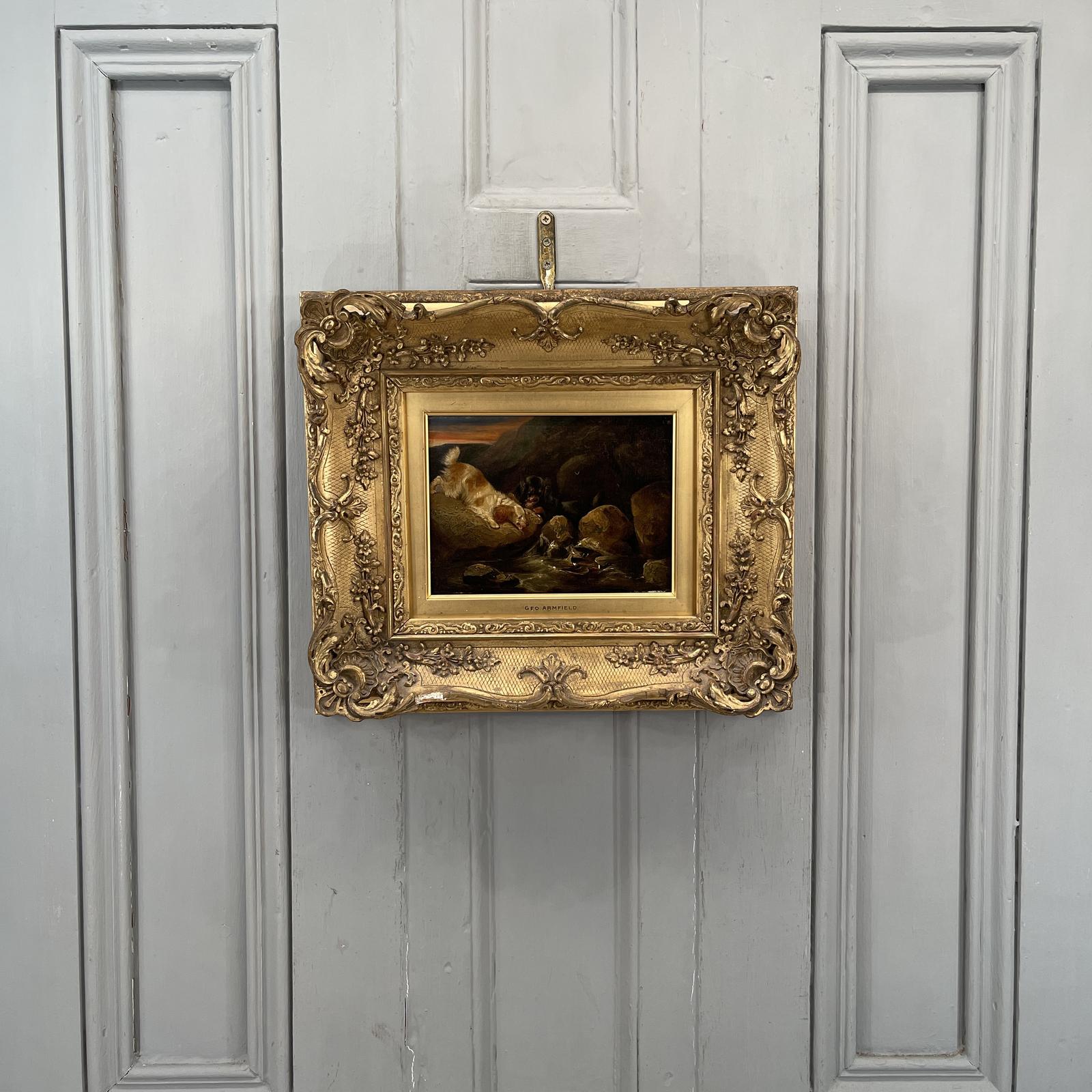 Antique Victorian Oil Painting Study of Dogs Stalking a Mallard Duck by George Armfield (1 of 10) Antique Victorian Oil Painting Study of Dogs Stalking a Mallard Duck by George Armfield (1 of 10)