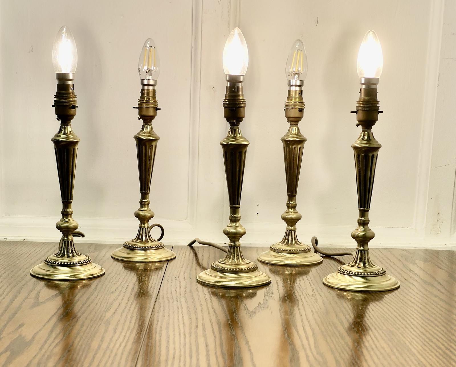 Set of 5 Brass Table Lamps (1 of 7)
