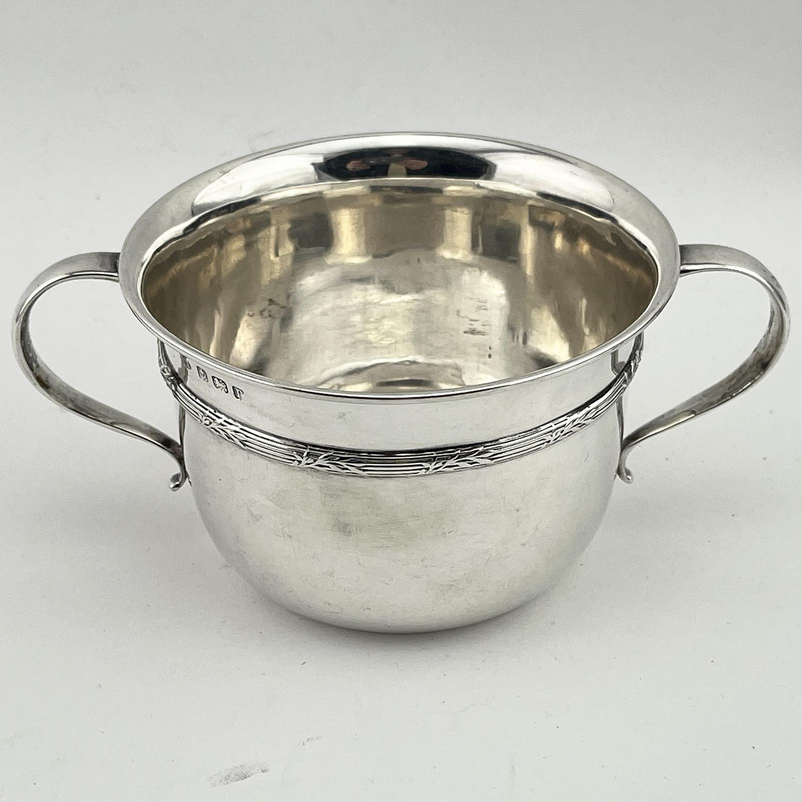 Circular Sterling Silver Porringer or Christening Bowl (1 of 6)
