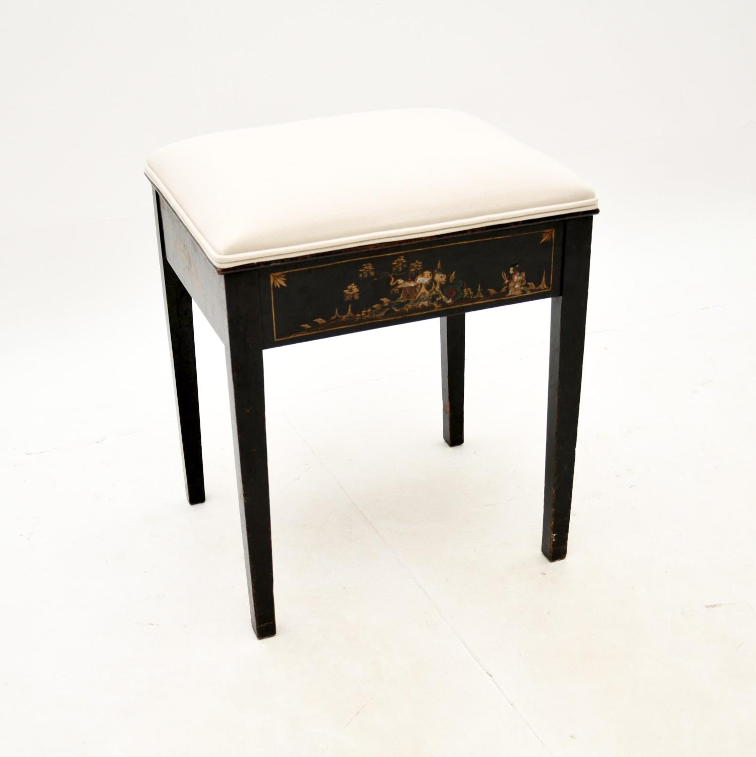 Antique Lacquered Chinoiserie Piano Stool (1 of 12) Antique Lacquered Chinoiserie Piano Stool (1 of 12)