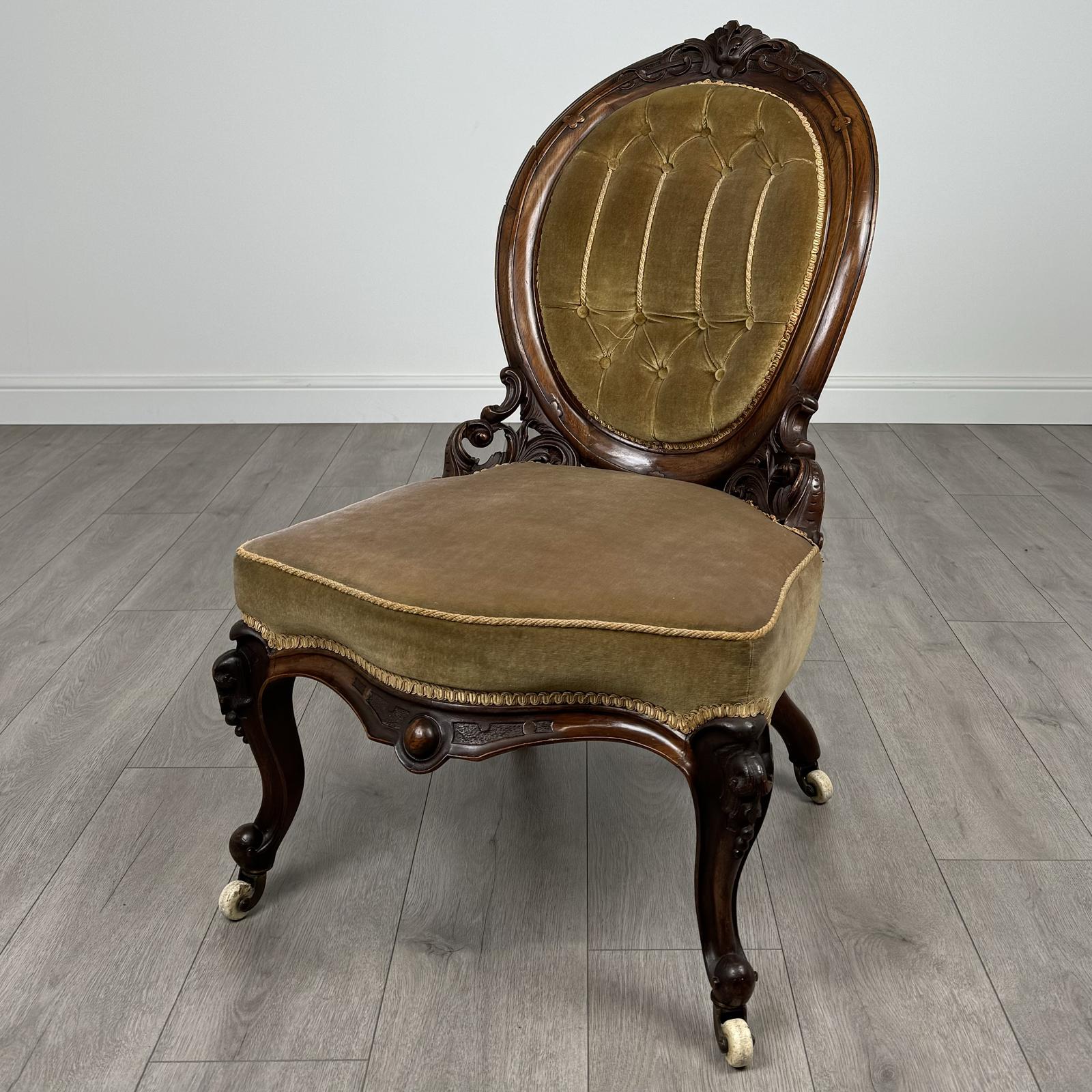 Antique 19th Century Nursing Chair / Armchair In Walnut (1 of 12)
