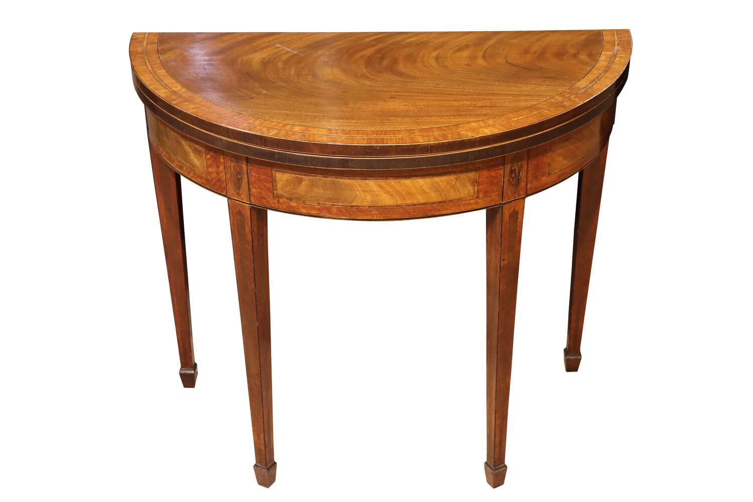 Georgian Satinwood Foldover Card Table (1 of 4)
